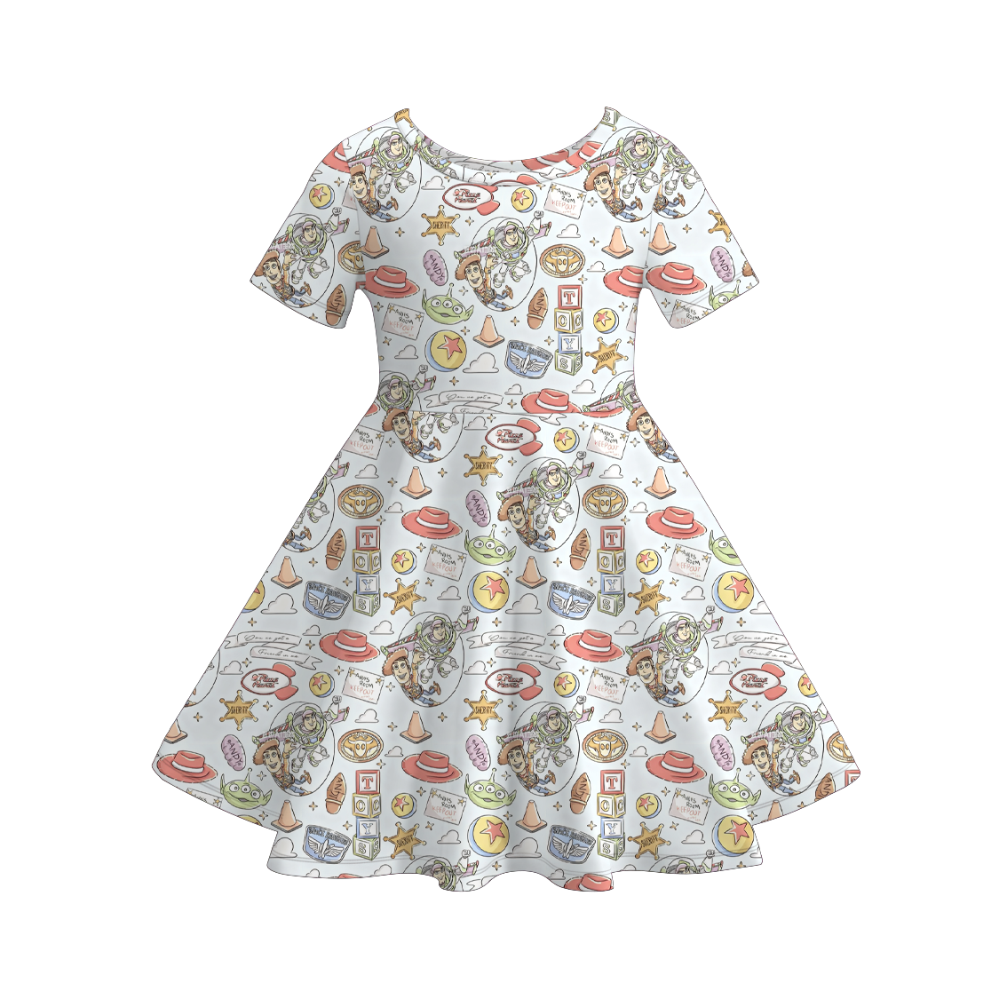 (Pre Order)Girls Spring&Summer Cartoon Print Dress