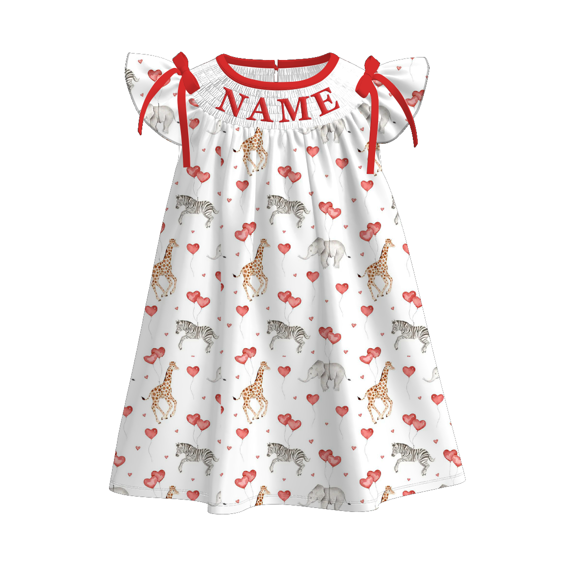 (Pre Order)Sisters Valentine's Day Embroidery Smocked Dress,Set&Romper