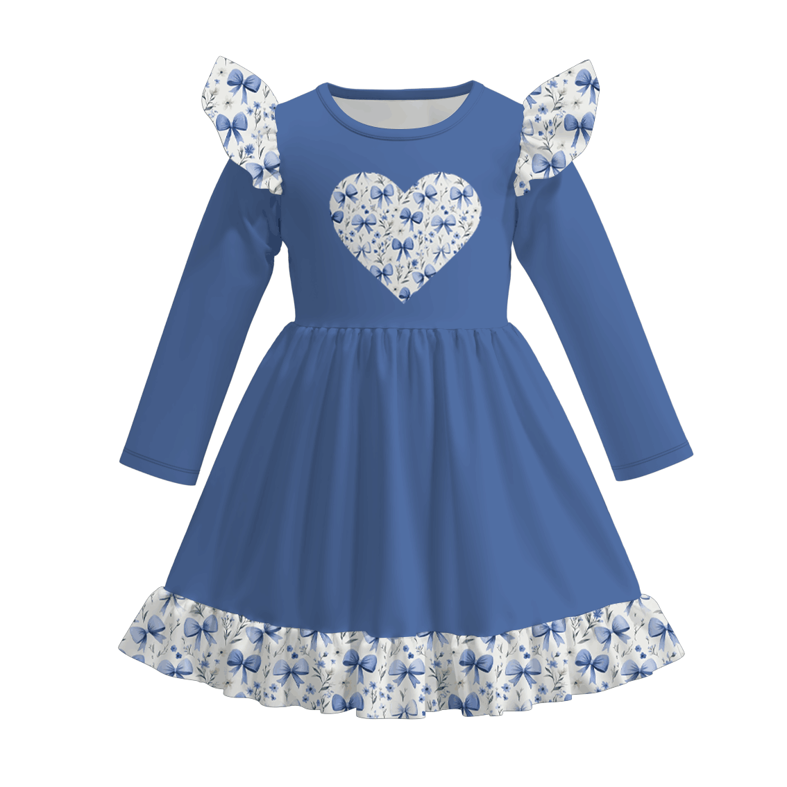 (Pre Order)Sisters Valentine's Day Heart Applique Dress,Set&Romper