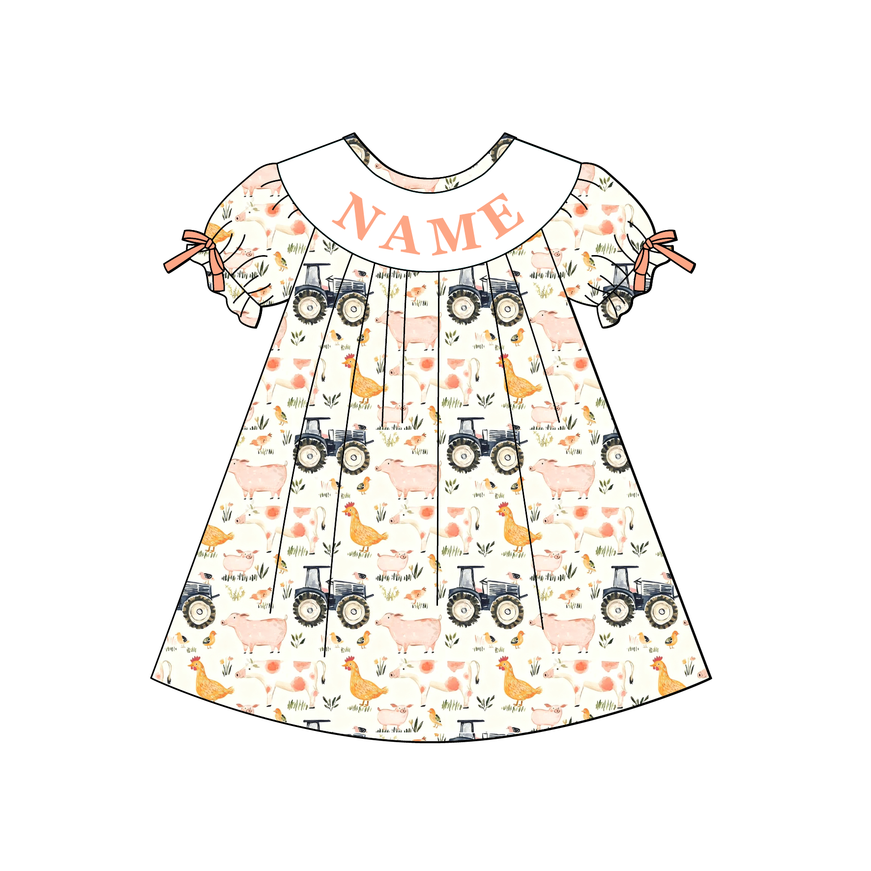 (Pre Order)Sisters Spring Farm Embroidery Smocked Dress&Romper