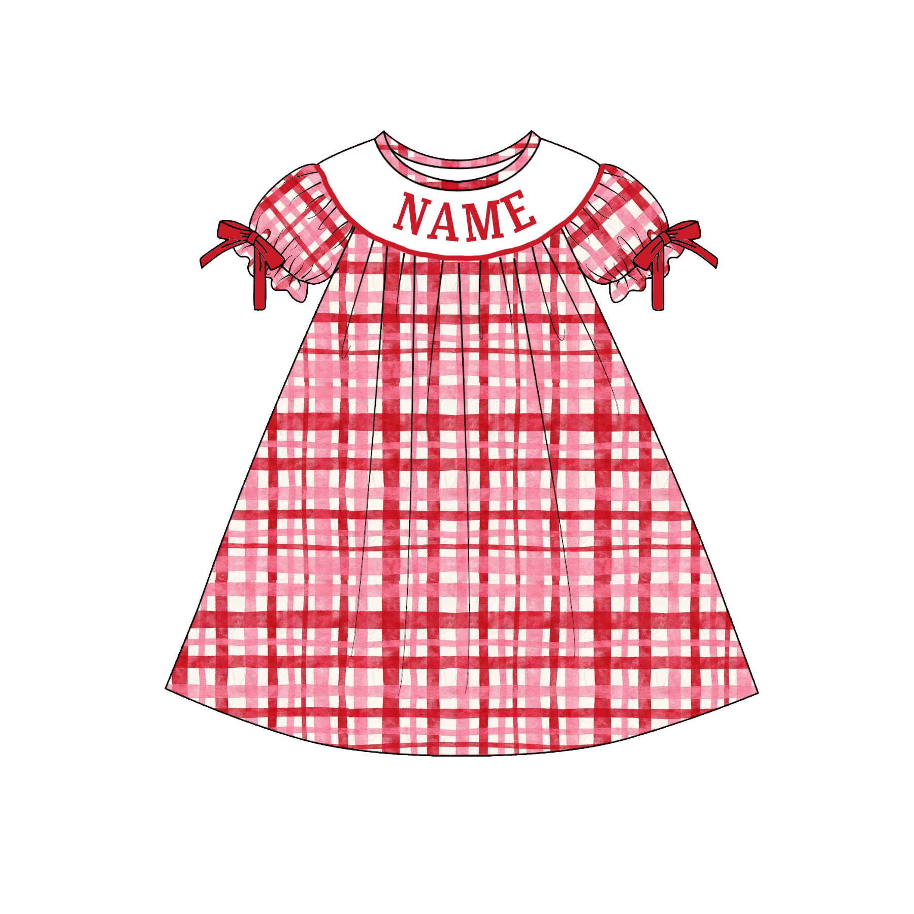 (Pre Order)Sisters Valentine's Day Embroidery Smocked Dress&Romper