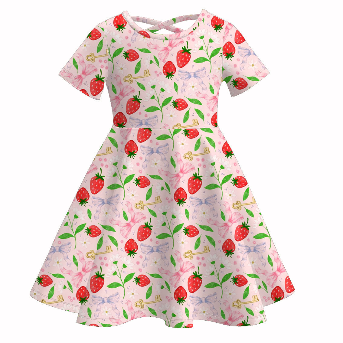 (Pre Order)Sisters Spring Strawberry Print Dress,Set&Romper