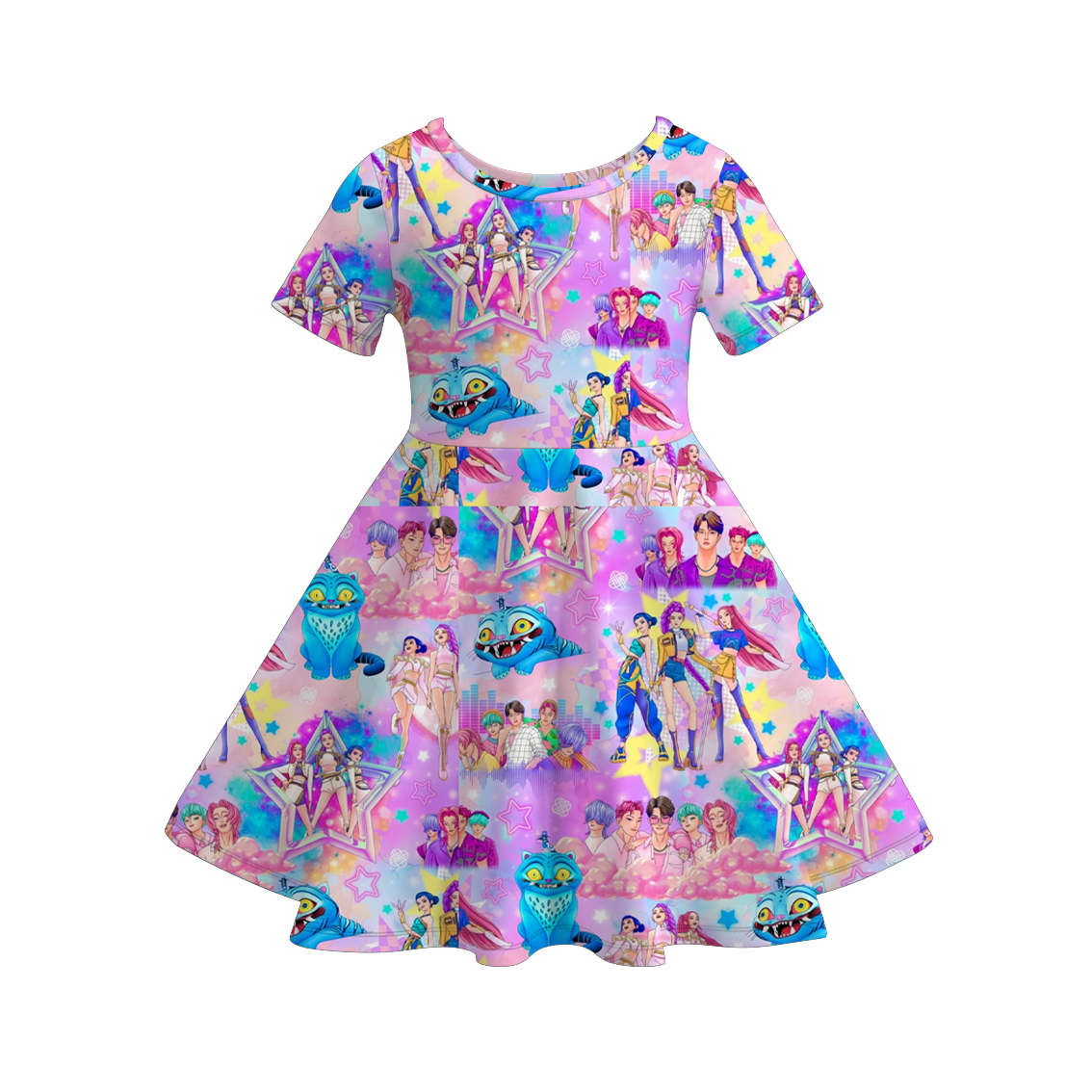 (Pre Order)Girls Movie Character Print Dress