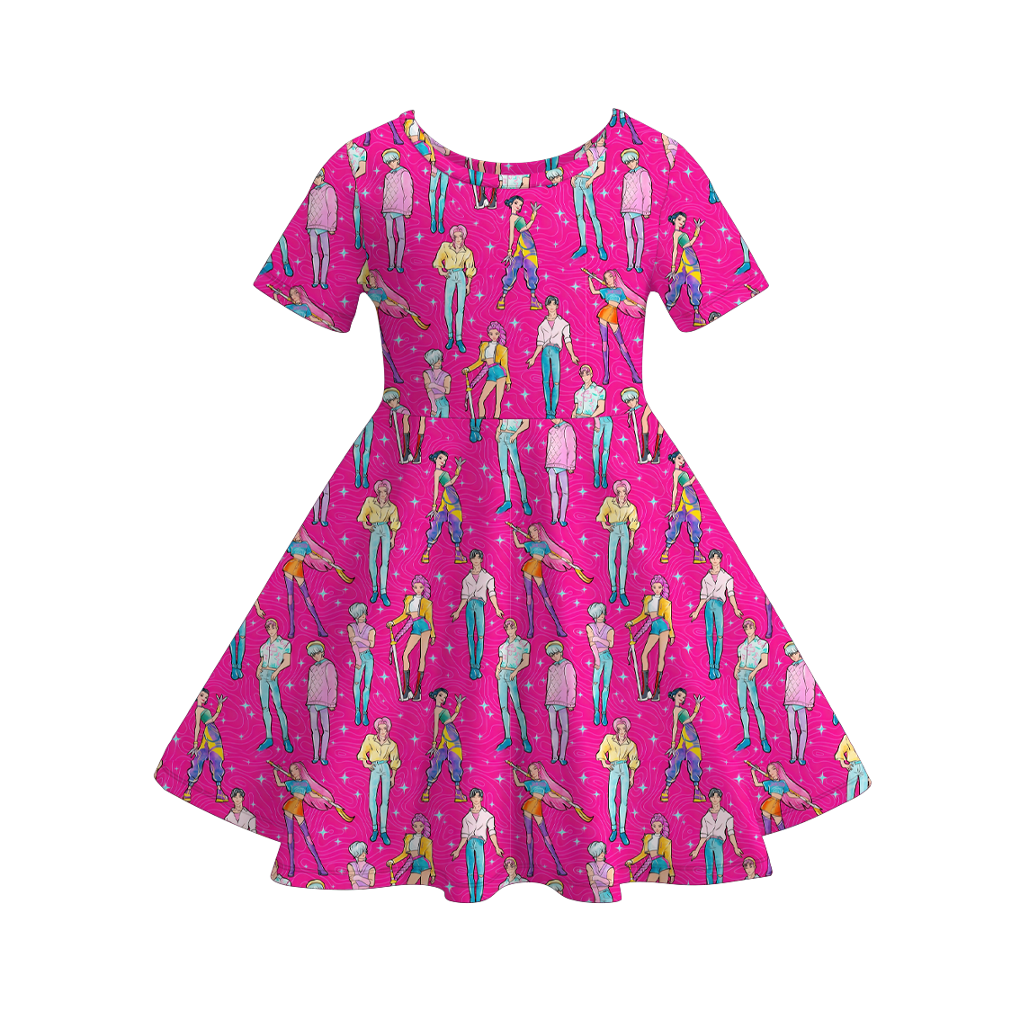 (Pre Order)Girls Movie Character Print Dress