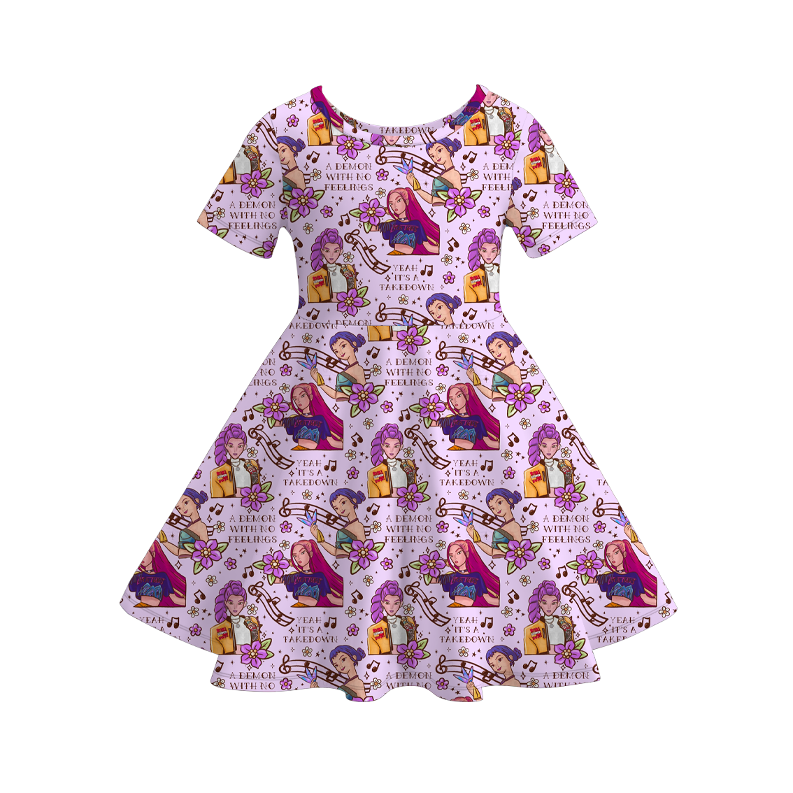 (Pre Order)Girls Movie Character Print Dress