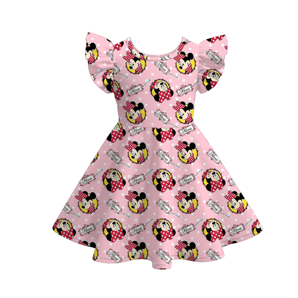(Pre Order)Girls Spring&Summer Print Flying Sleeves Dress