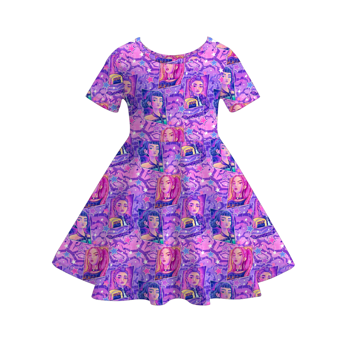 (Pre Order)Girls Movie Character Print Dress