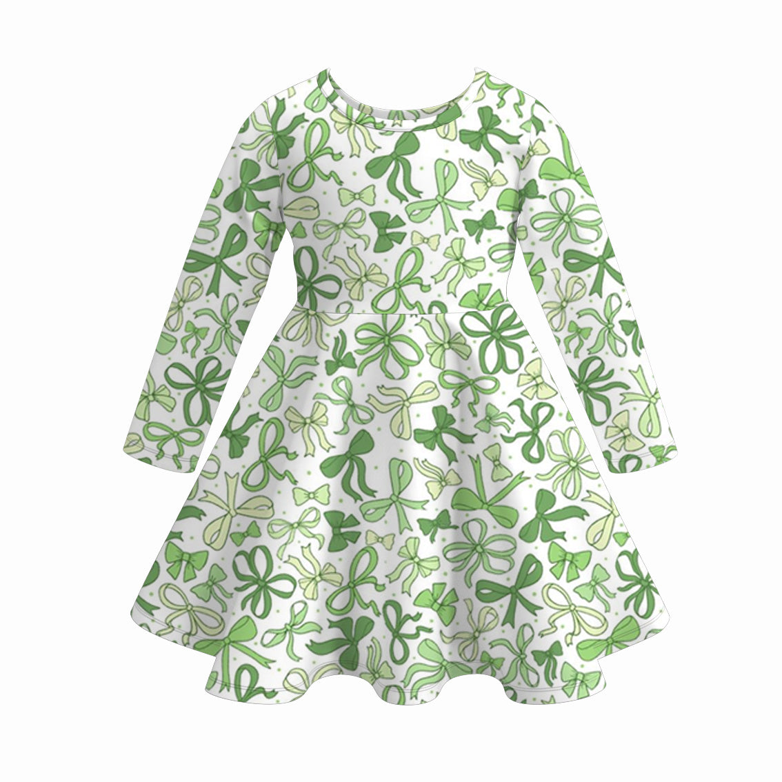 (Pre Order)Girls St. Patrick's Day Shamrock Print Dress