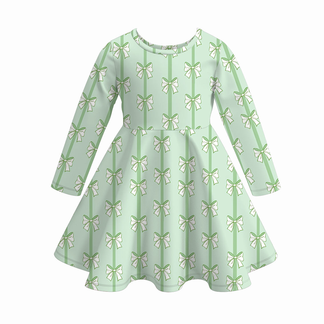 (Pre Order)Girls St. Patrick's Day Shamrock Print Dress