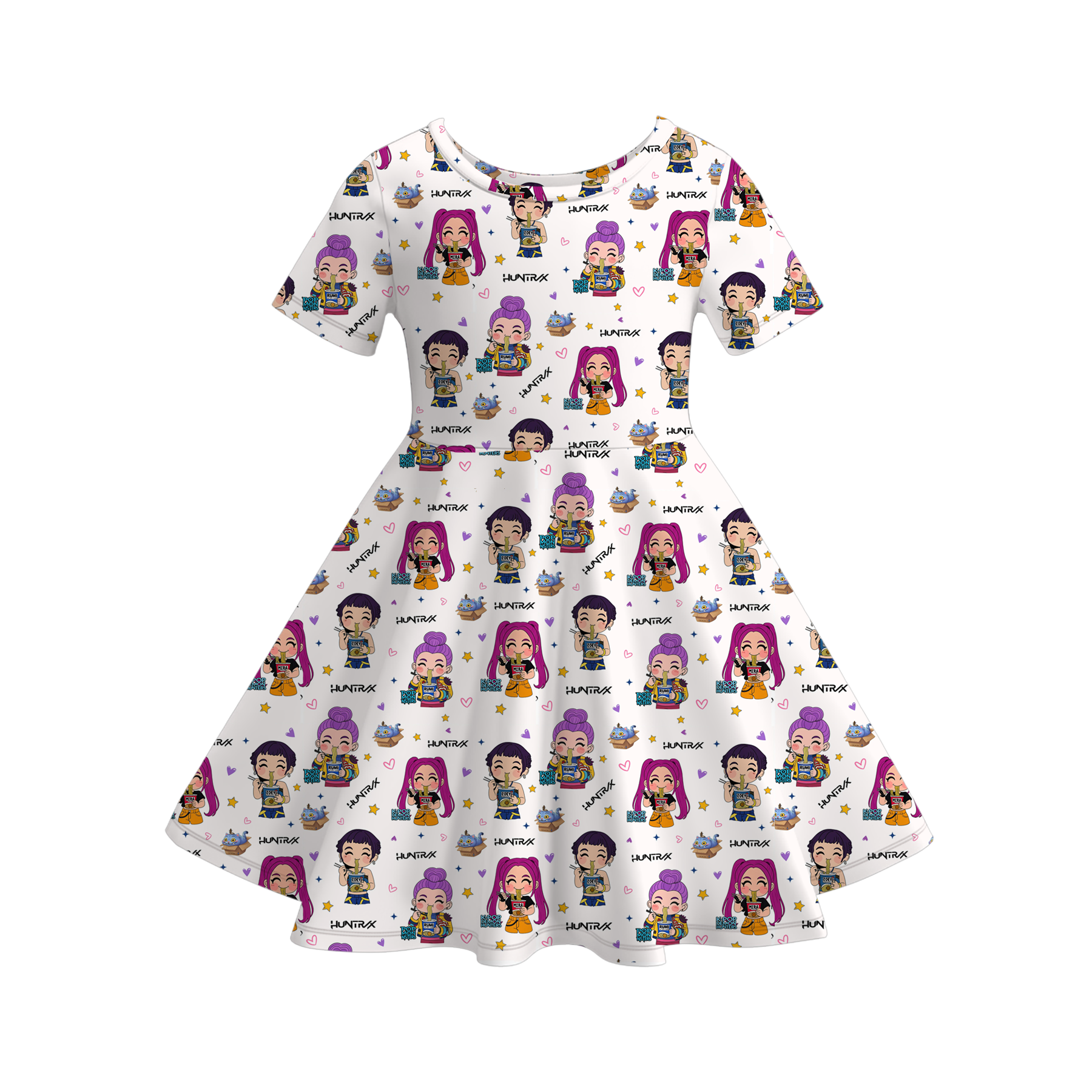 (Pre Order)Girls Spring&Summer Movie Character Print Dress