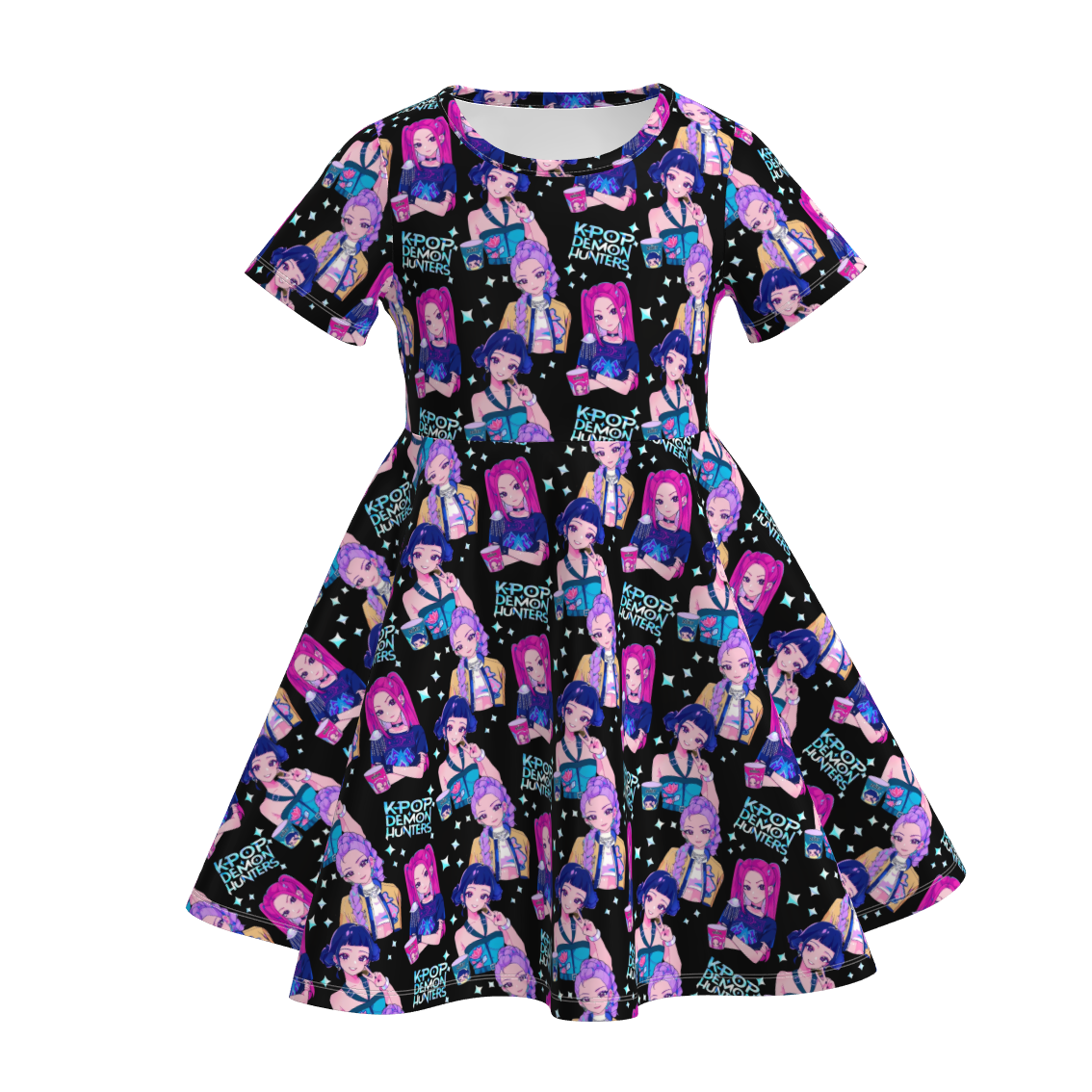 (Pre Order)Girls Spring&Summer Movie Character Print Dress