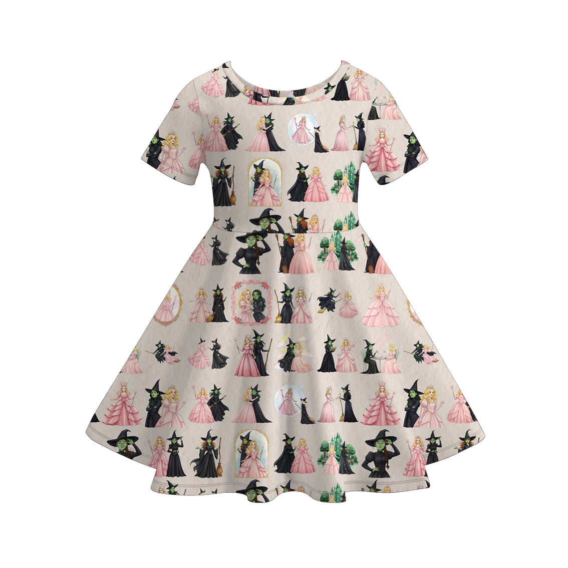 (Pre Order)Girls Spring&Summer Witch Print Dress