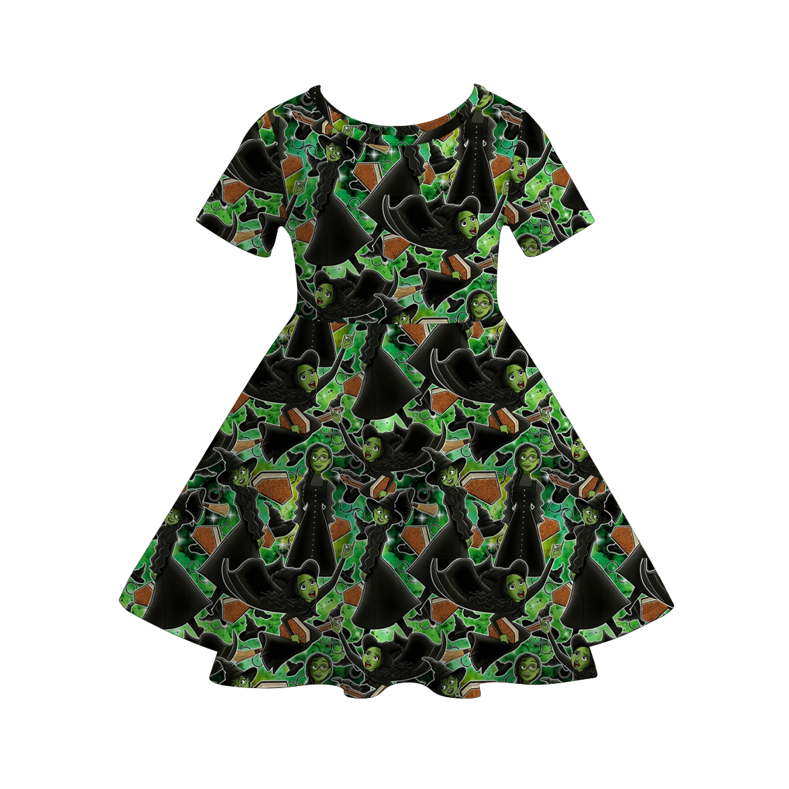 (Pre Order)Girls Spring&Summer Witch Print Dress