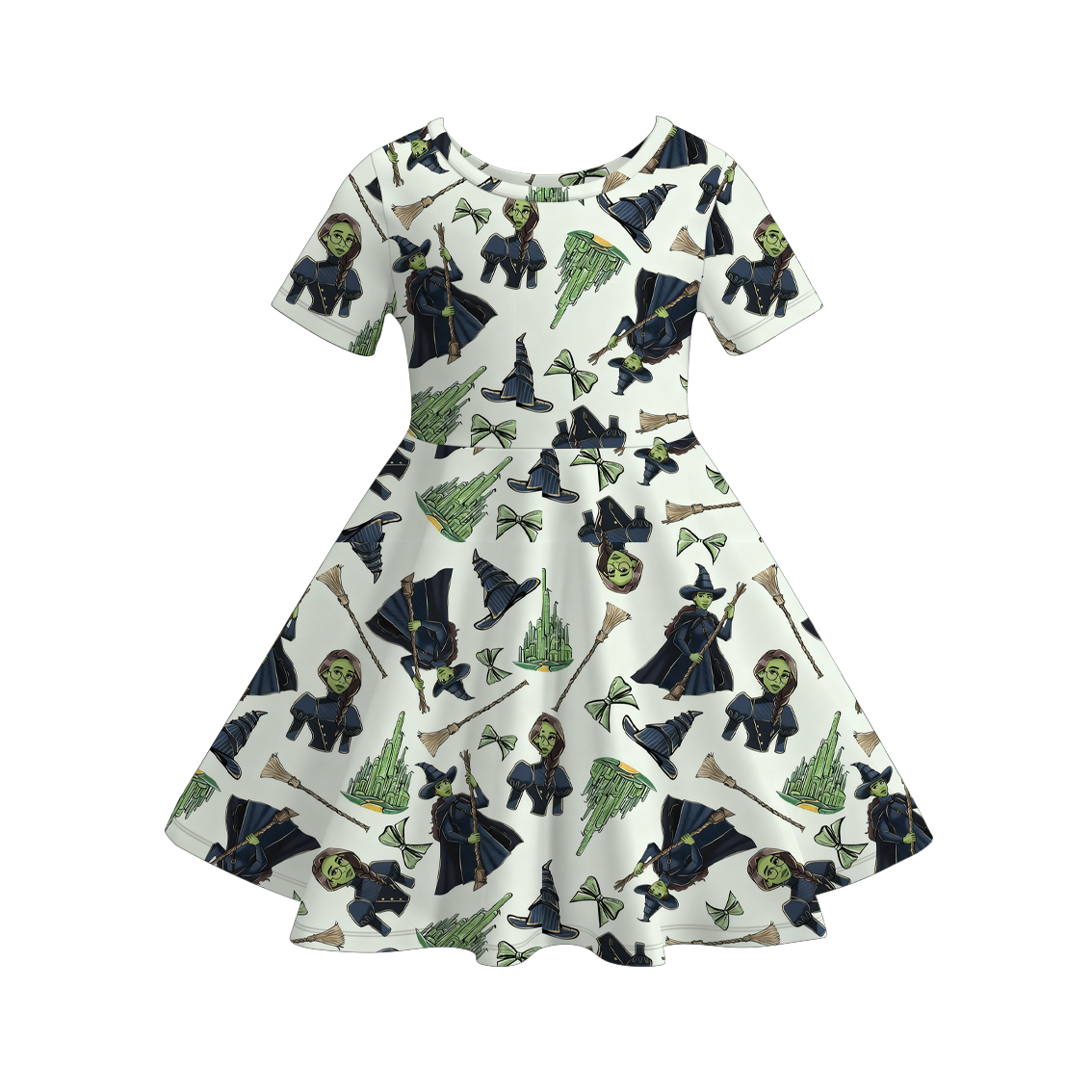 (Pre Order)Girls Spring&Summer Witch Print Dress