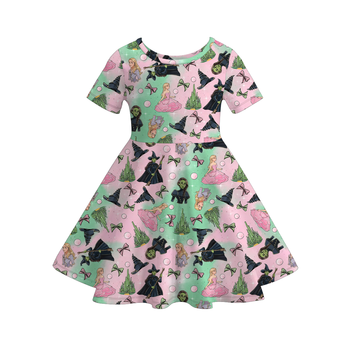 (Pre Order)Girls Spring&Summer Witch Print Dress