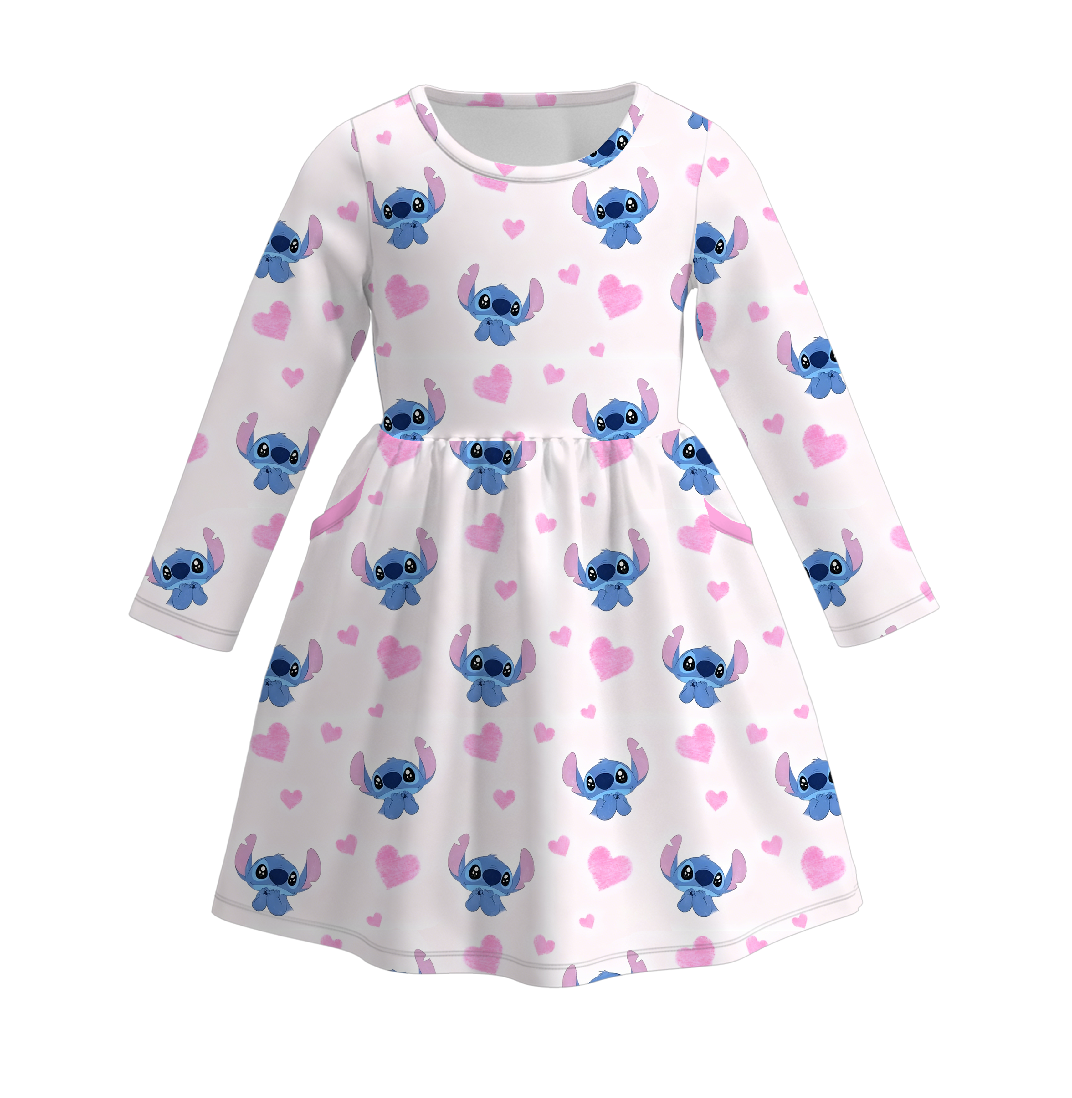 (Pre Order)Girls Valentine's Day Print Dress with Pockets