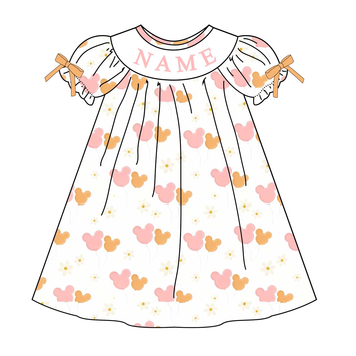 (Pre Order)Sisters Spring&Summer Birthday Embroidery Smocked Dress&Romper