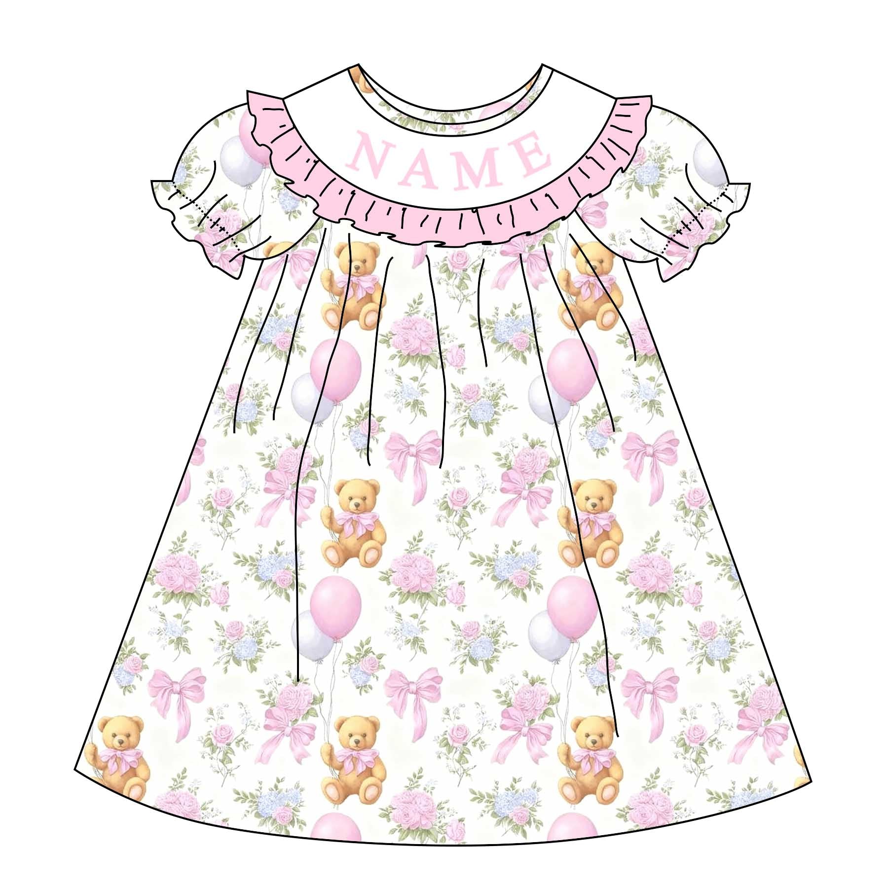 (Pre Order)Sisters Spring&Summer Birthday Embroidery Smocked Dress&Romper