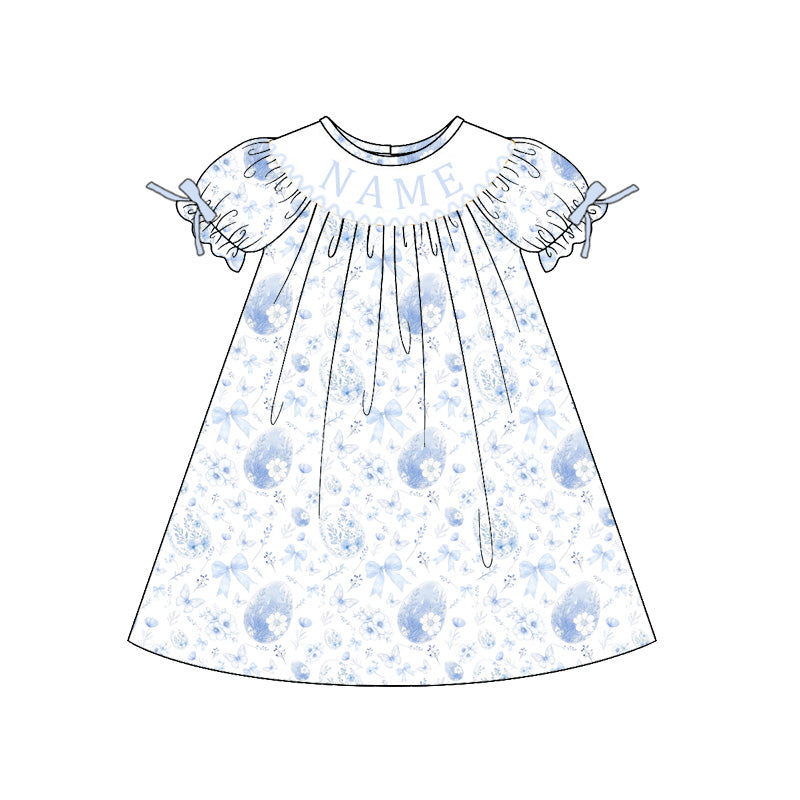 (Pre Order)Sisters Easter Floral Embroidery Smocked Dress&Romper