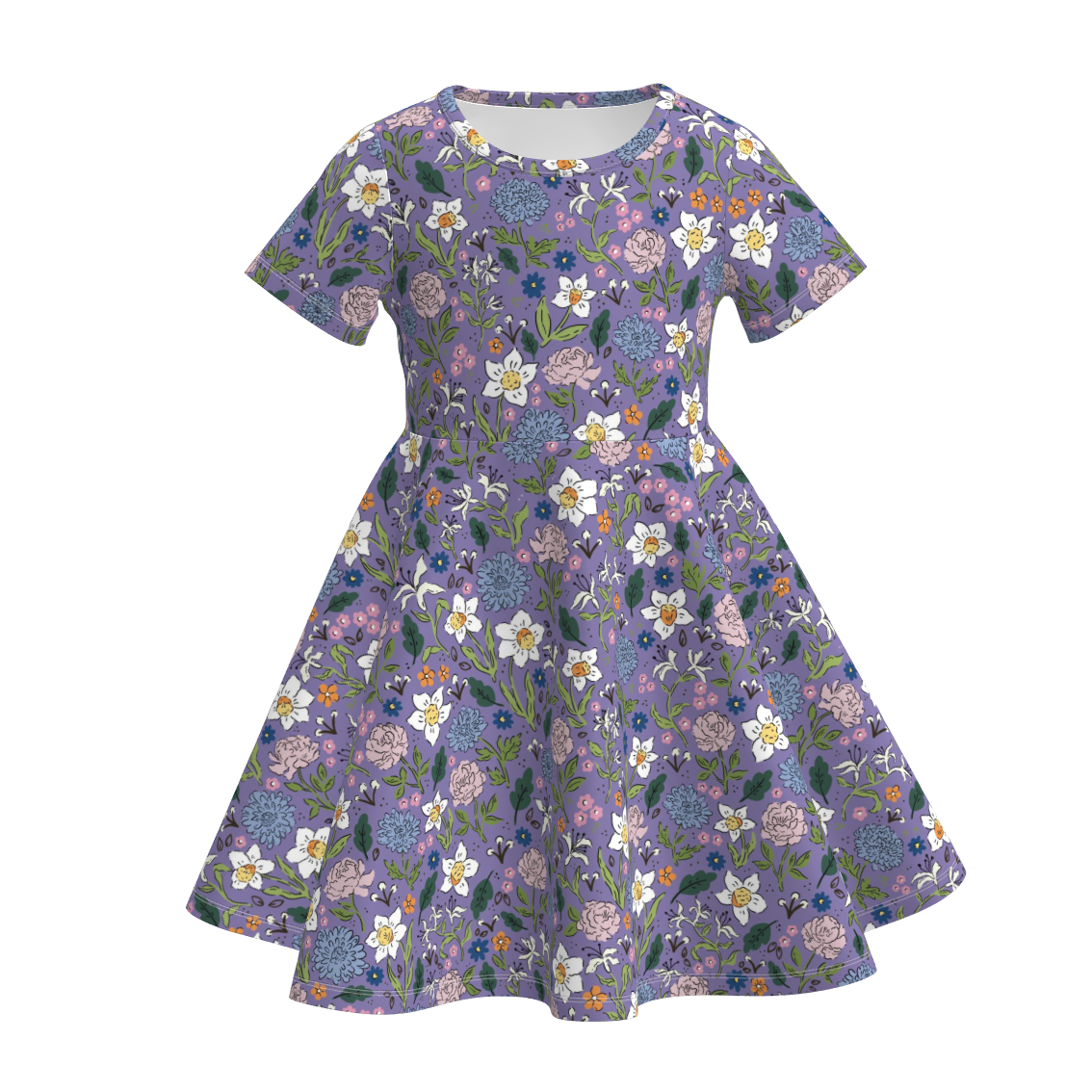 (Pre Order)Girls Spring&Summer Floral Print Dress
