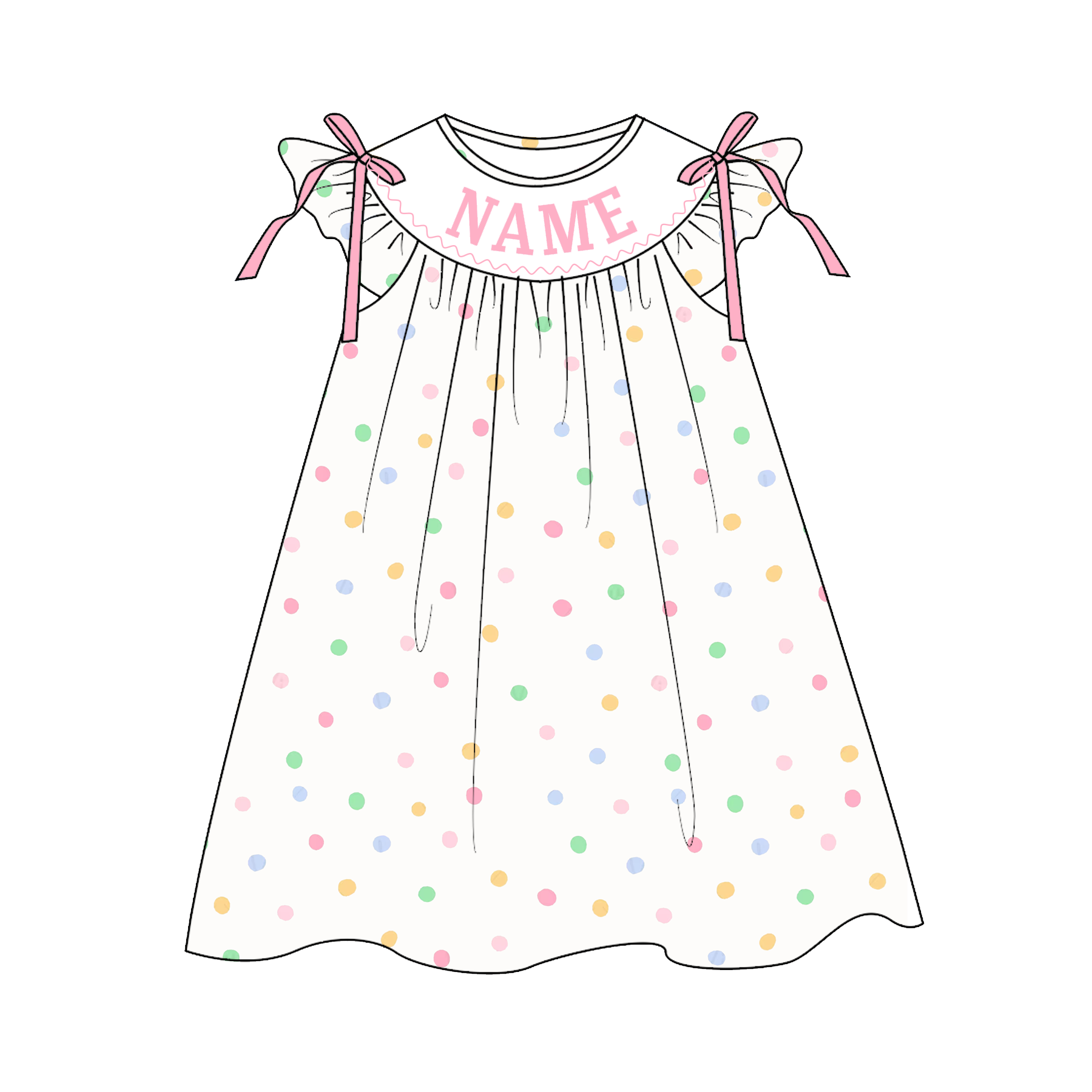 (Pre Order)Sisters Easter Bunny Embroidery Smocked Dress&Romper