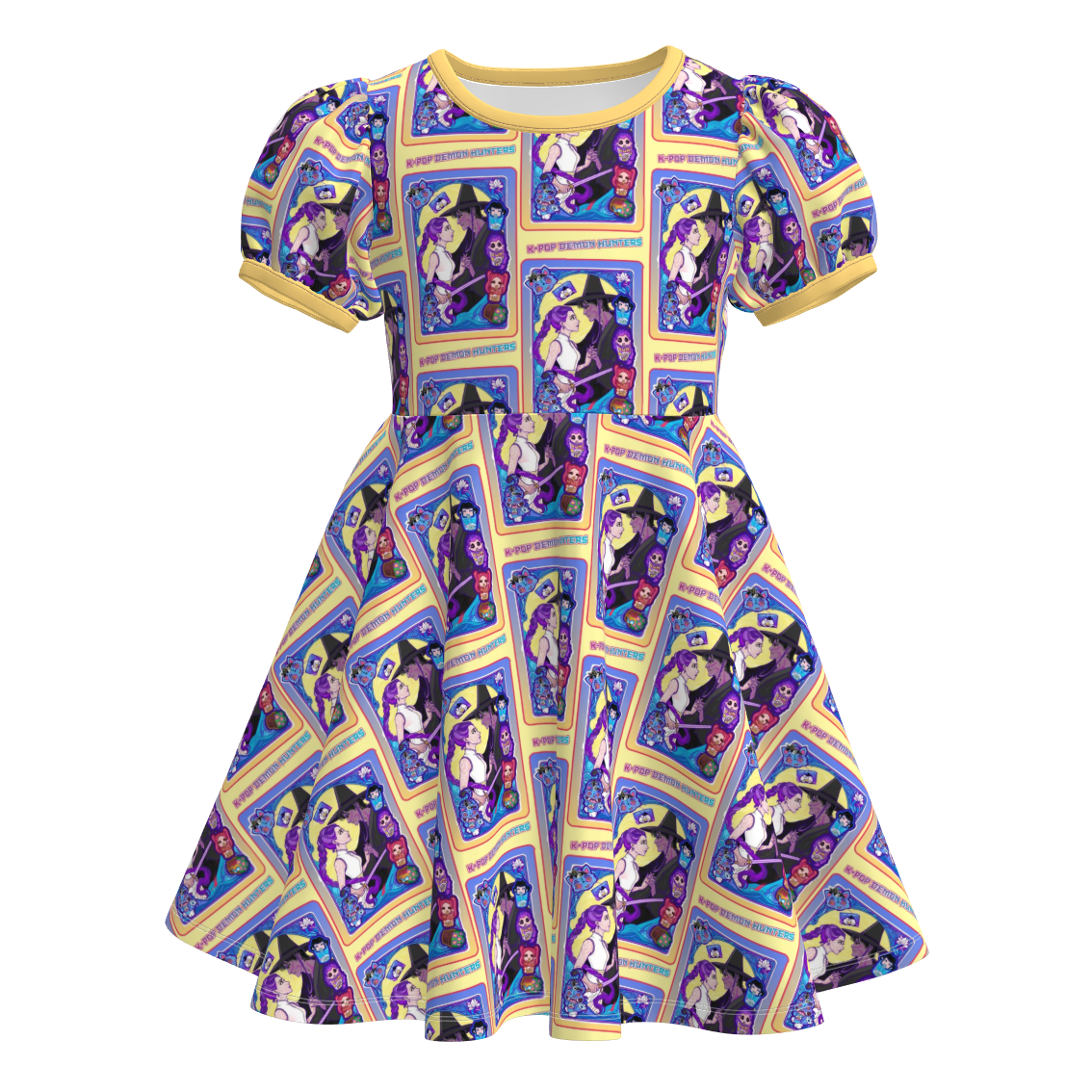 (Pre Order)Girls Spring&Summer Movie Character Print Dress