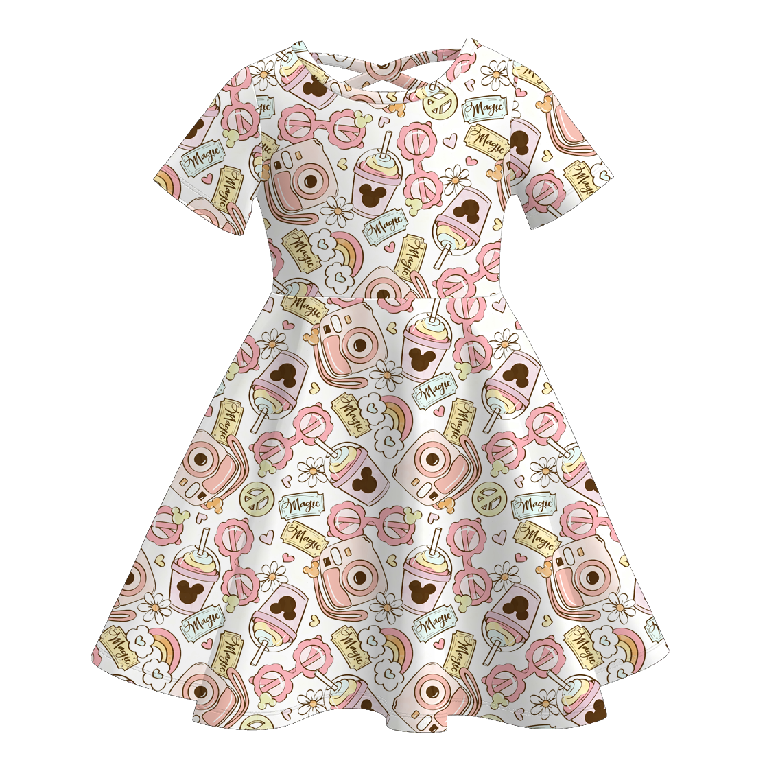 (Pre Order)Girls Spring&Summer Cartoon Print Dress
