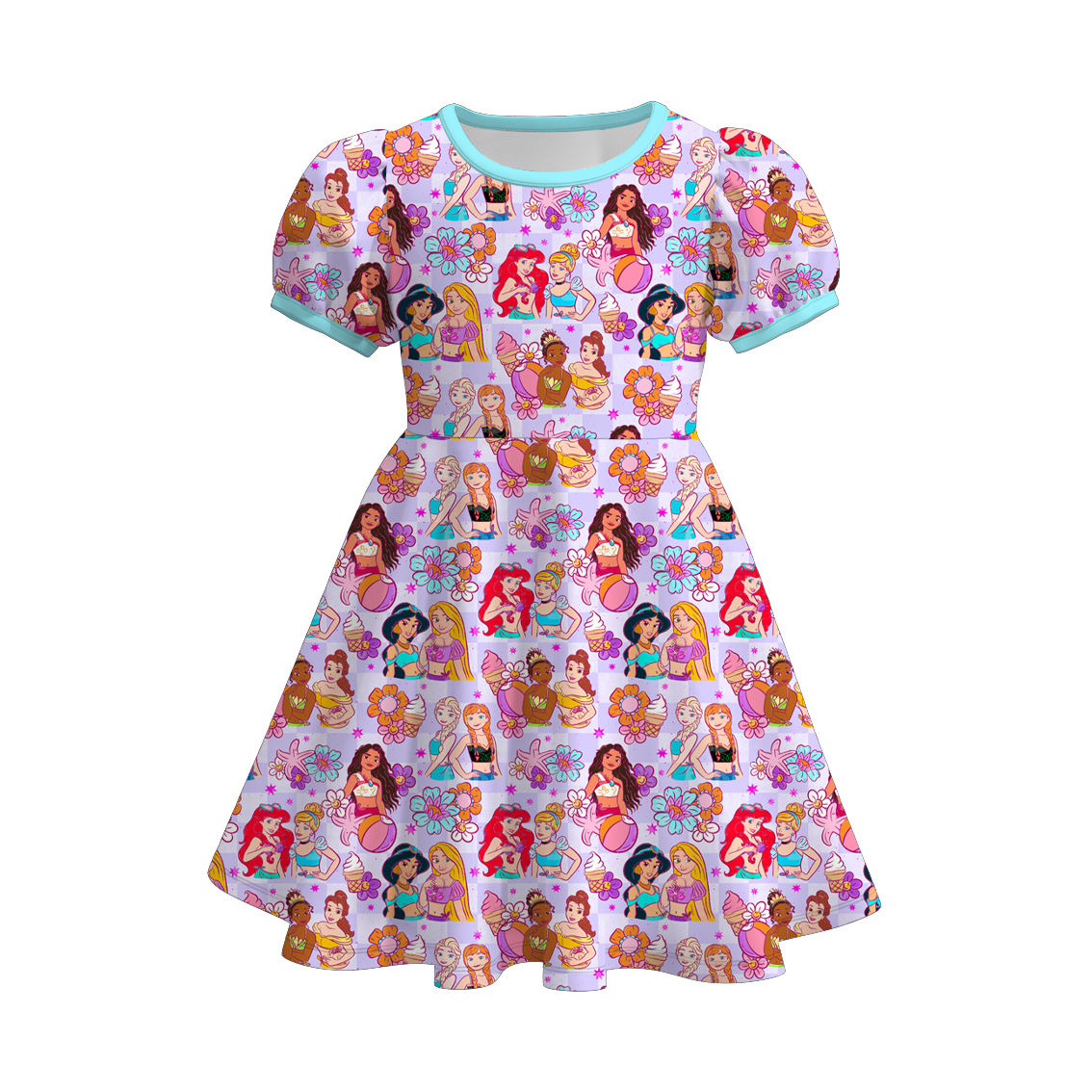 (Pre Order)Girls Spring&Summer Princess Print Dress