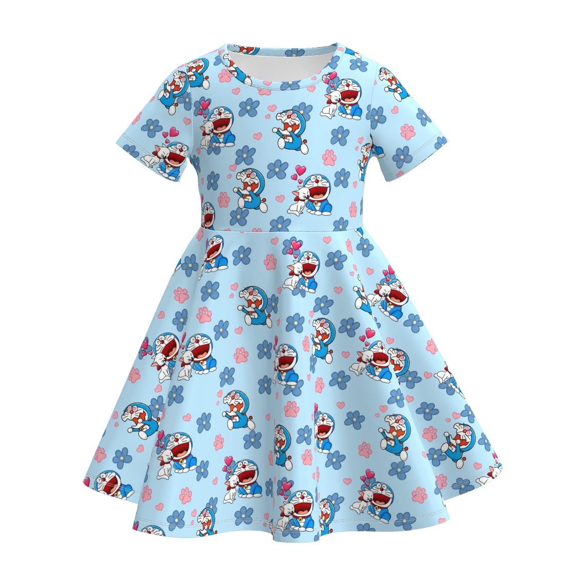 (Pre Order)Girls Spring&Summer Cartoon Print Dress