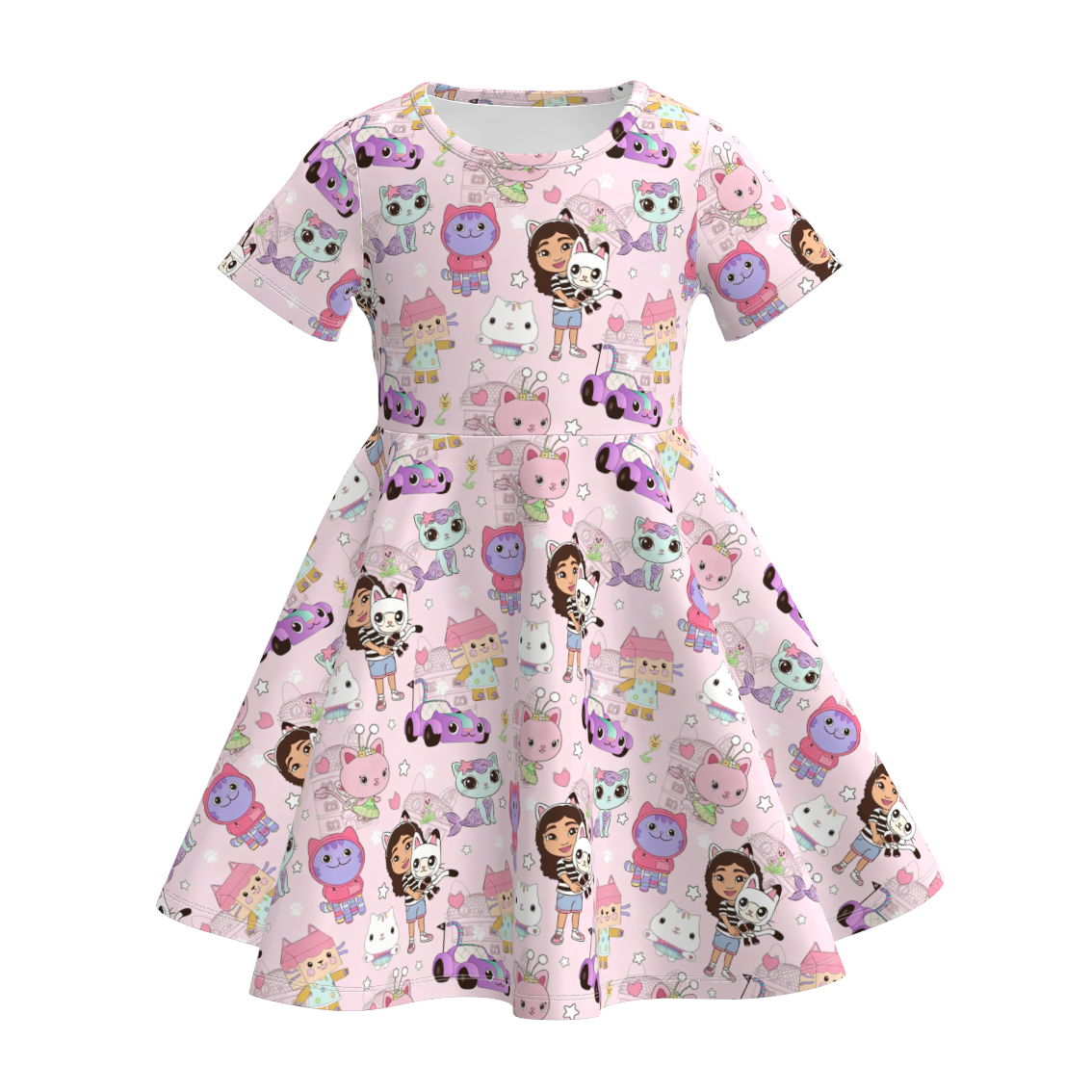 (Pre Order)Girls Spring&Summer Cartoon Print Dress