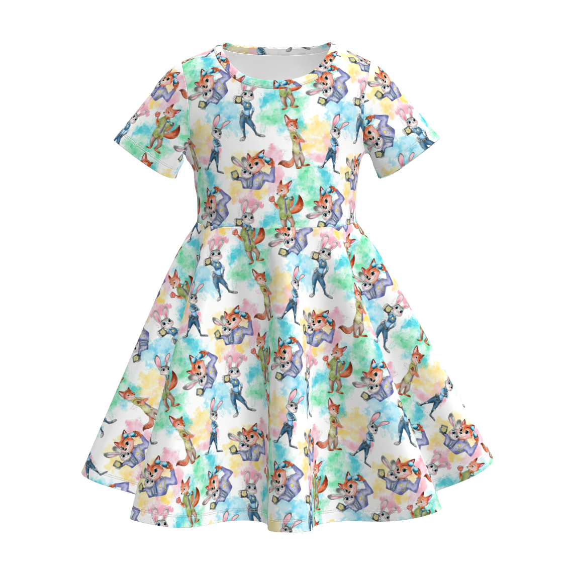 (Pre Order)Girls Easter Cartoon Print Dress