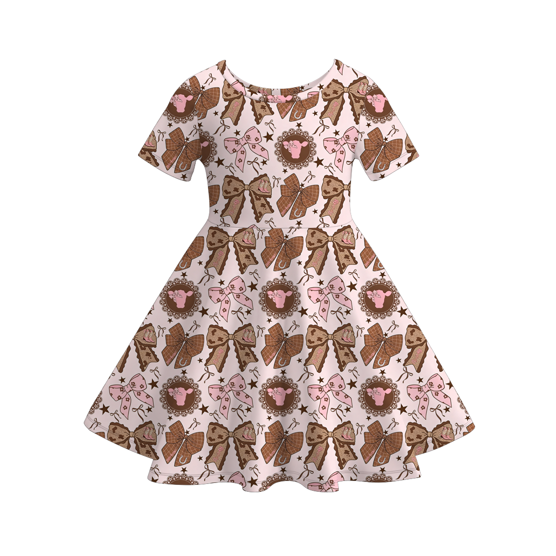 (Pre Order)Girls Spring&Summer Horse Print Dress&Pajamas