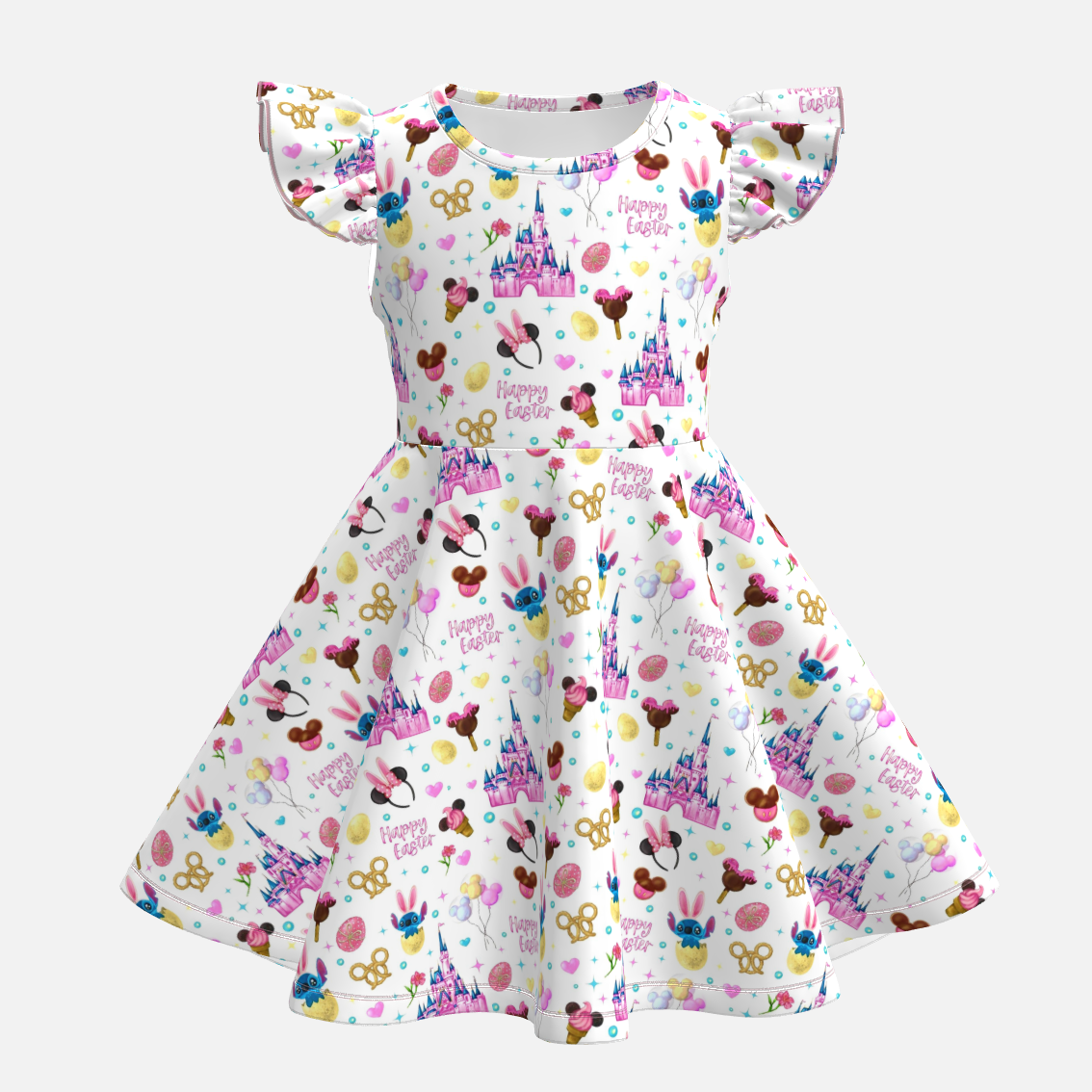 (Pre Order)Girls Spring&Summer Cartoon Print Dress