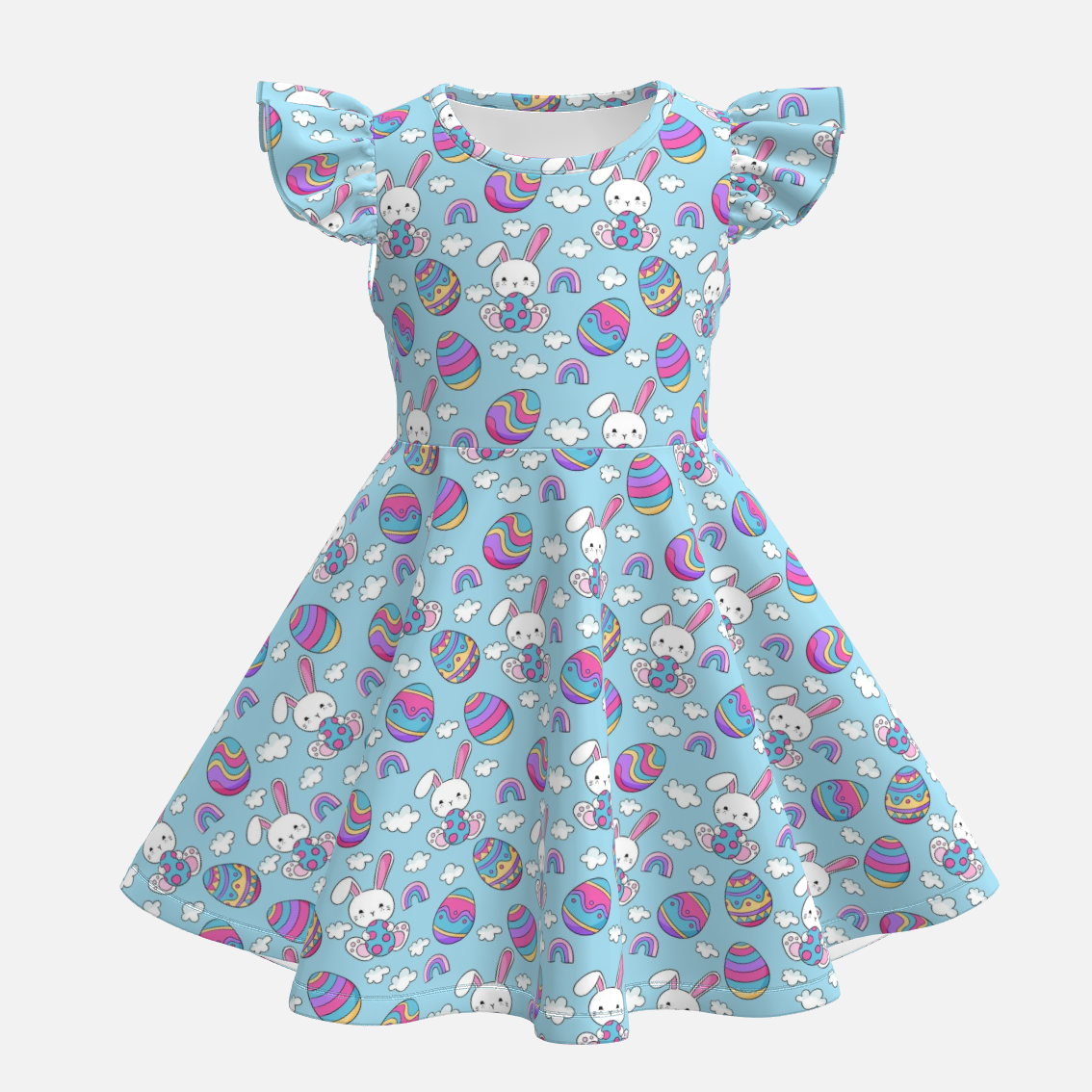 (Pre Order)Girls Spring&Summer Cartoon Print Dress