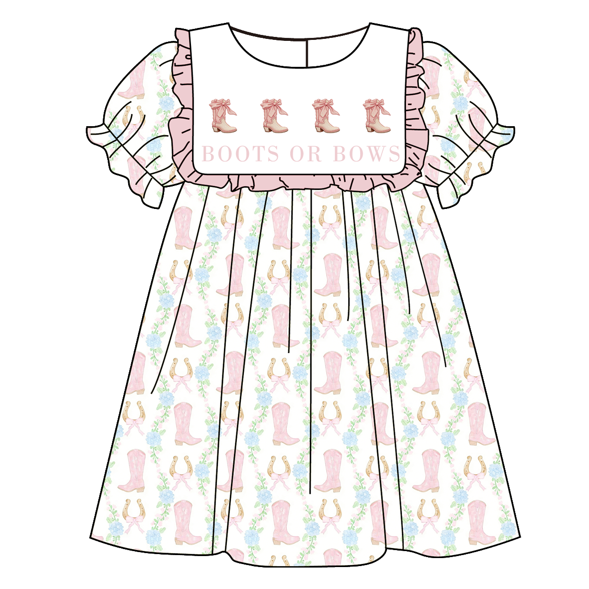 (Pre Order)Sisters Spring&Summer Boots Embroidery Dress&Romper