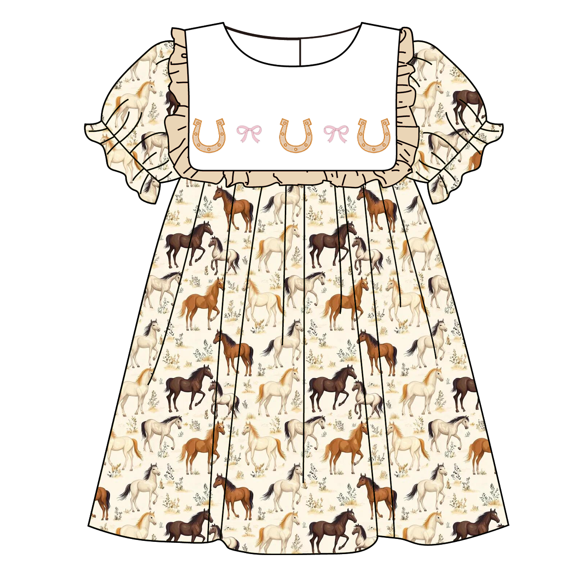 (Pre Order)Sisters Spring&Summer Horse Embroidery Dress&Romper