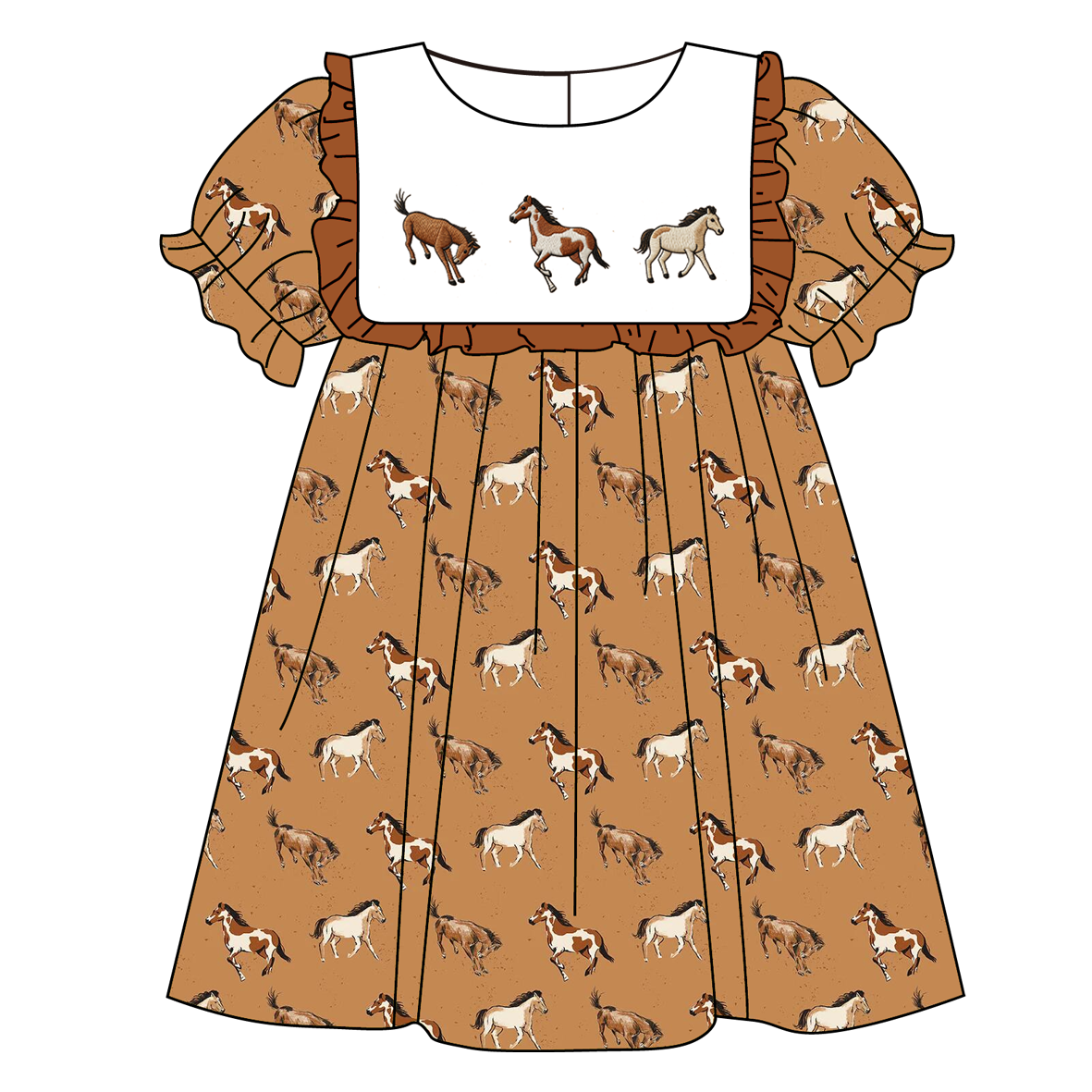 (Pre Order)Sisters Spring&Summer Horse Embroidery Dress&Romper