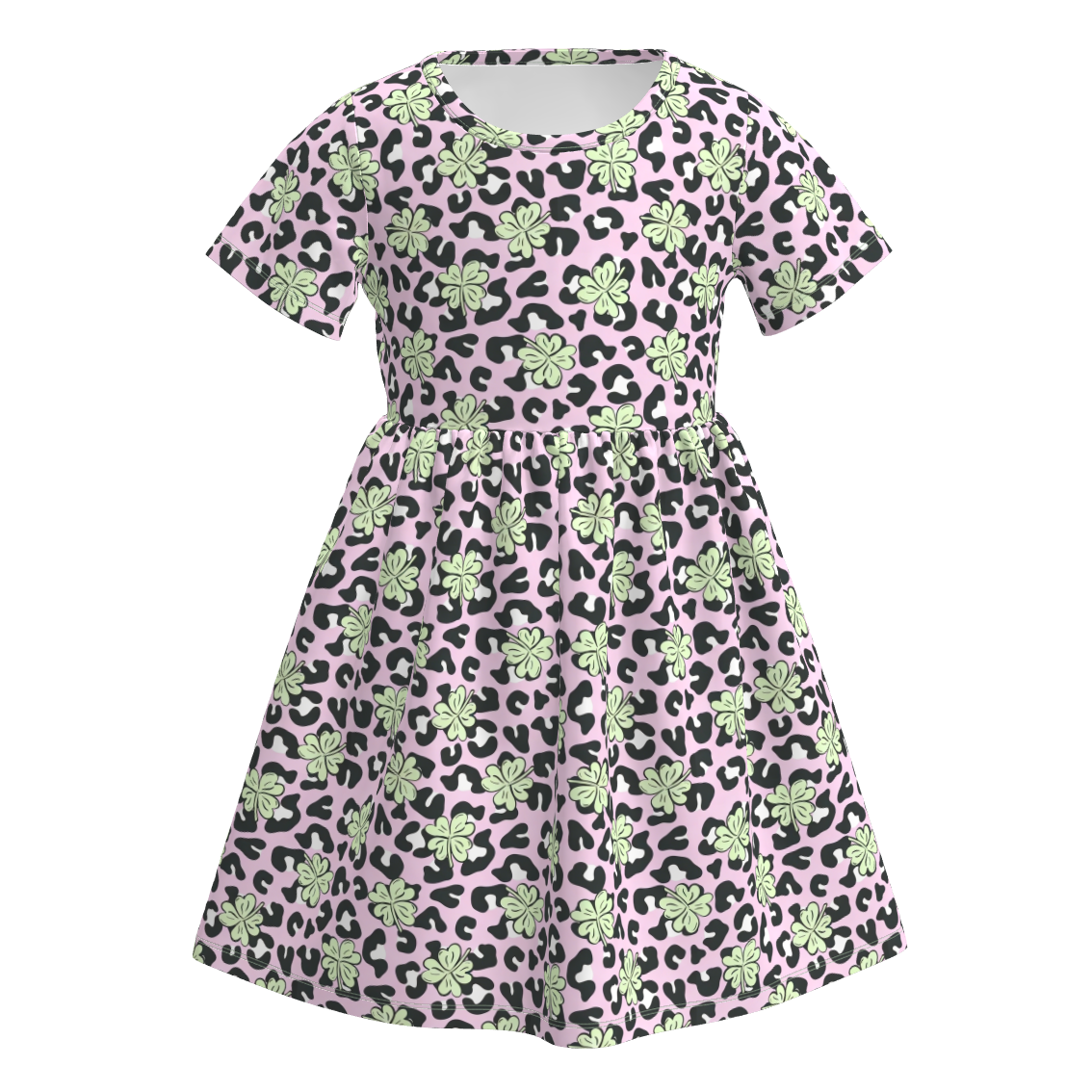 (Pre Order)Girls St. Patrick's Day Shamrock Print Dress