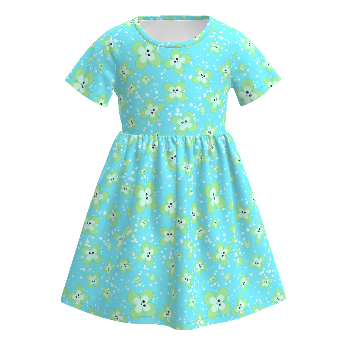 (Pre Order)Girls St. Patrick's Day Shamrock Print Dress