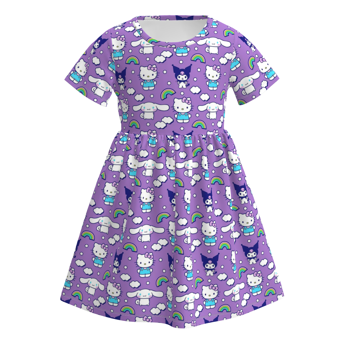 (Pre Order)Girls Spring&Summer Cartoon Print Dress