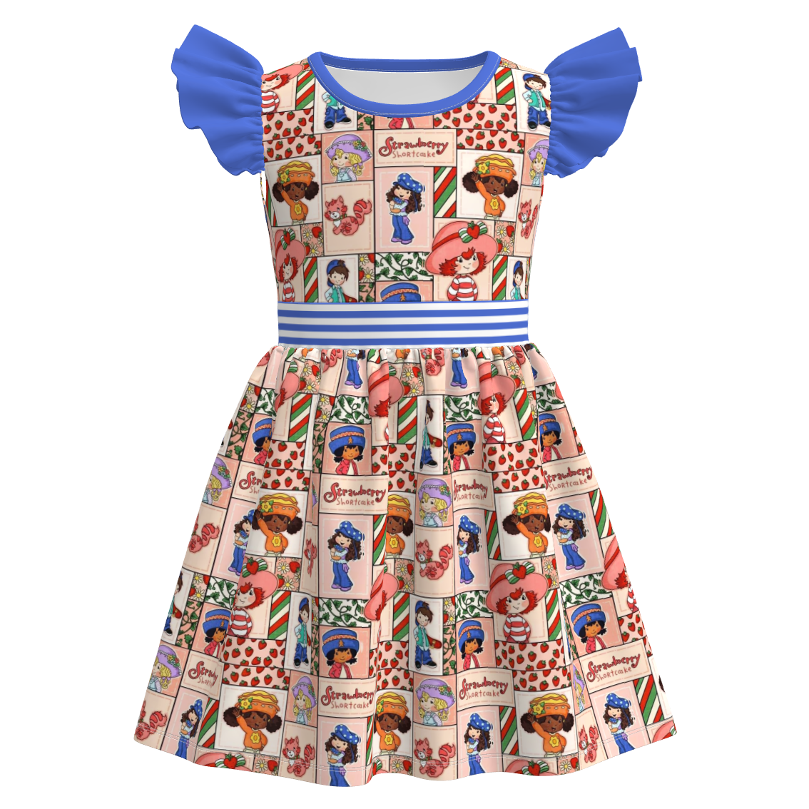 (Pre Order)Girls Spring&Summer Cartoon Print Dress
