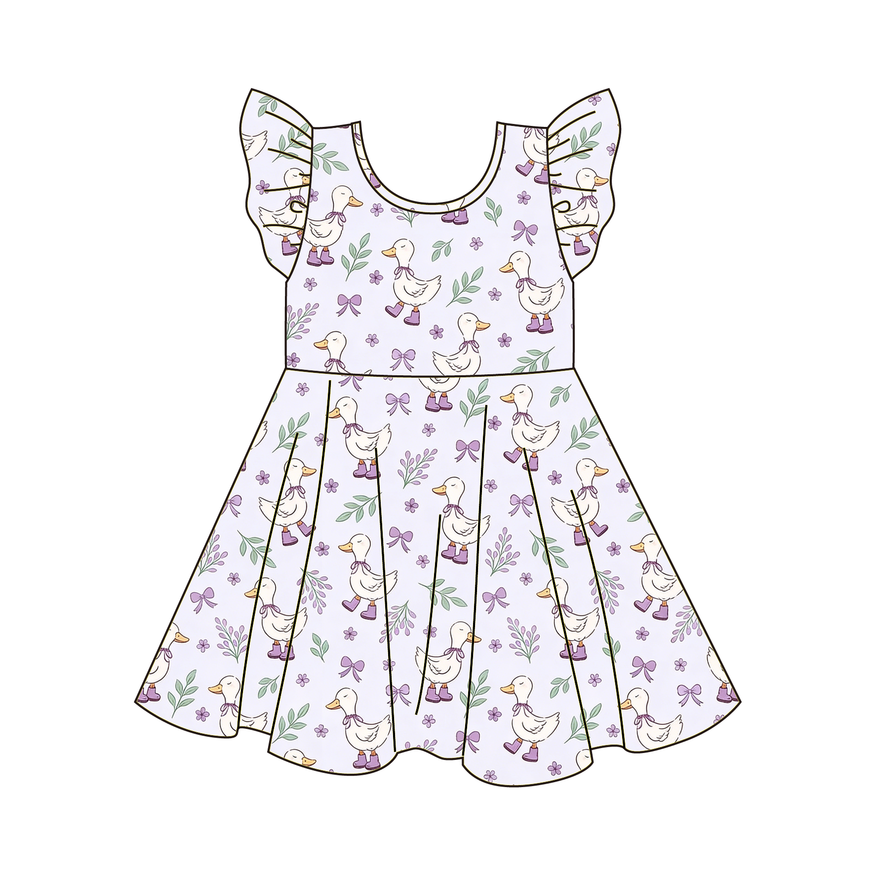 (Pre Order)Girls Spring&Summer Floral Print Dress