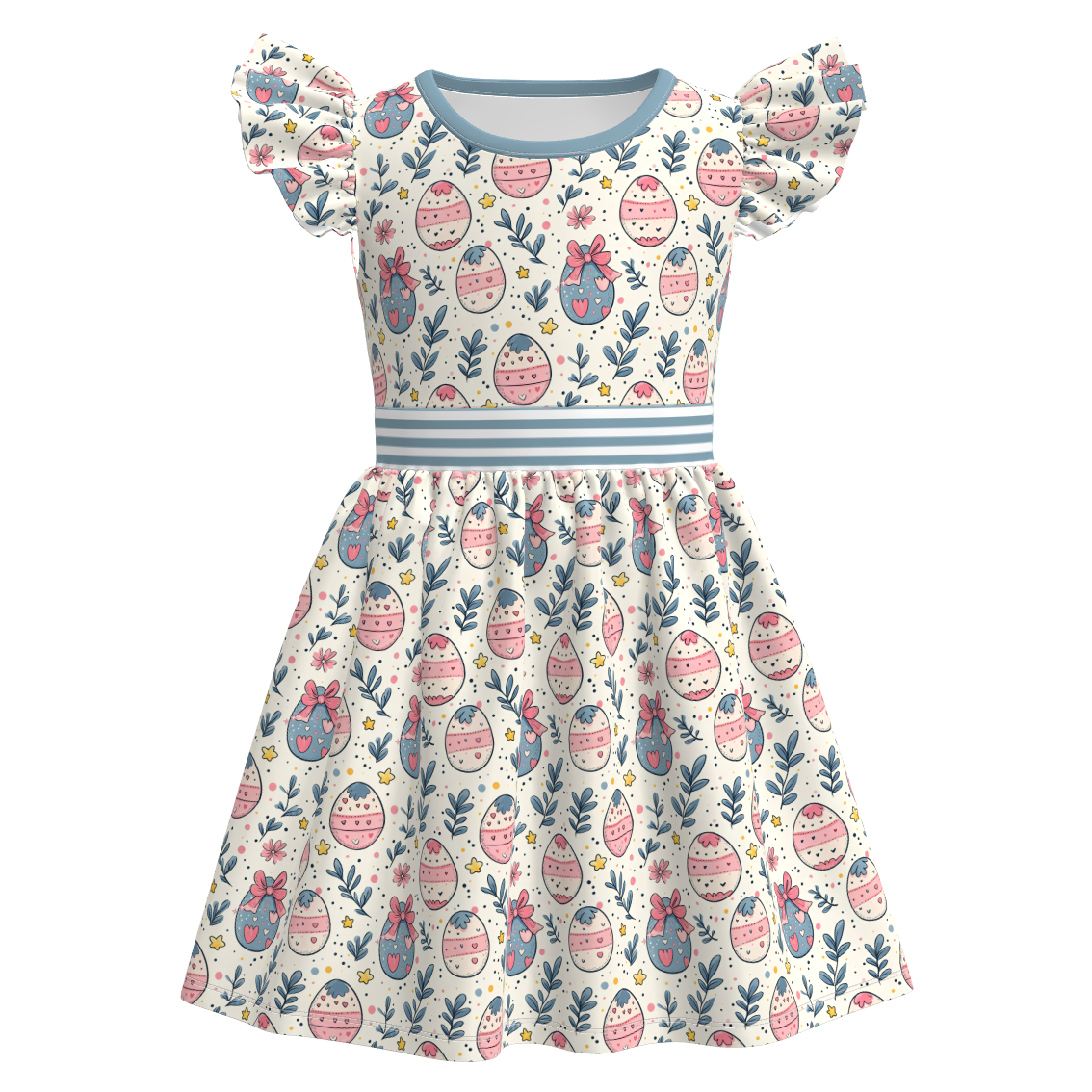 (Pre Order)Sisters Easter Egg Print Dress,Set&Romper