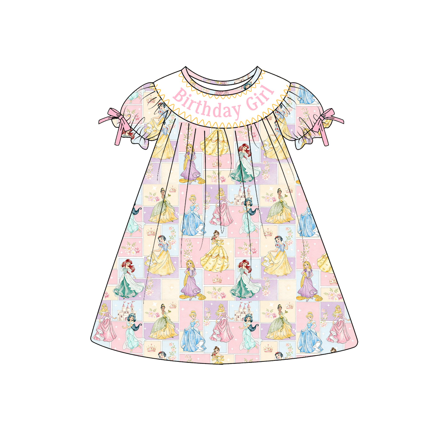 (Pre Order)Sisters Spring&Summer Princess Embroidery Smocked Shorts Set&Romper