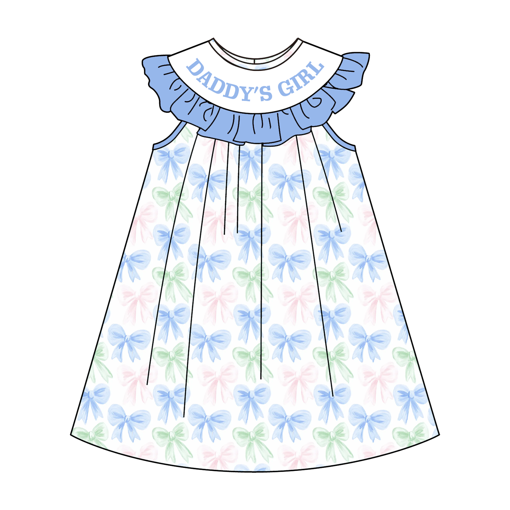 (Pre Order)Sibling Spring&Summer DADDY Embroidery Smocked Dress,Set&Romper