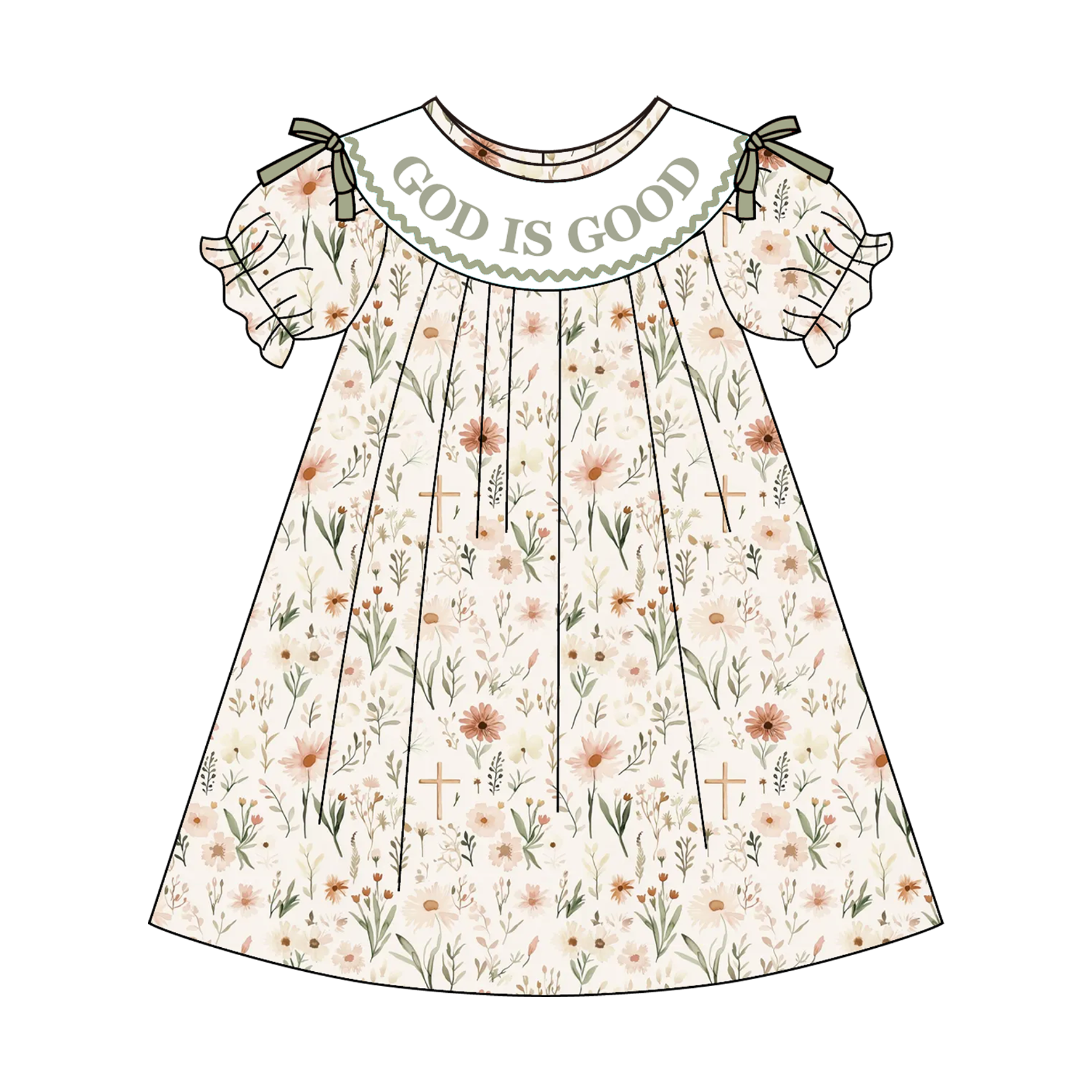 (Pre Order)Siblings Spring&Summer Floral Embroidery Smocked Dress,Set&Romper
