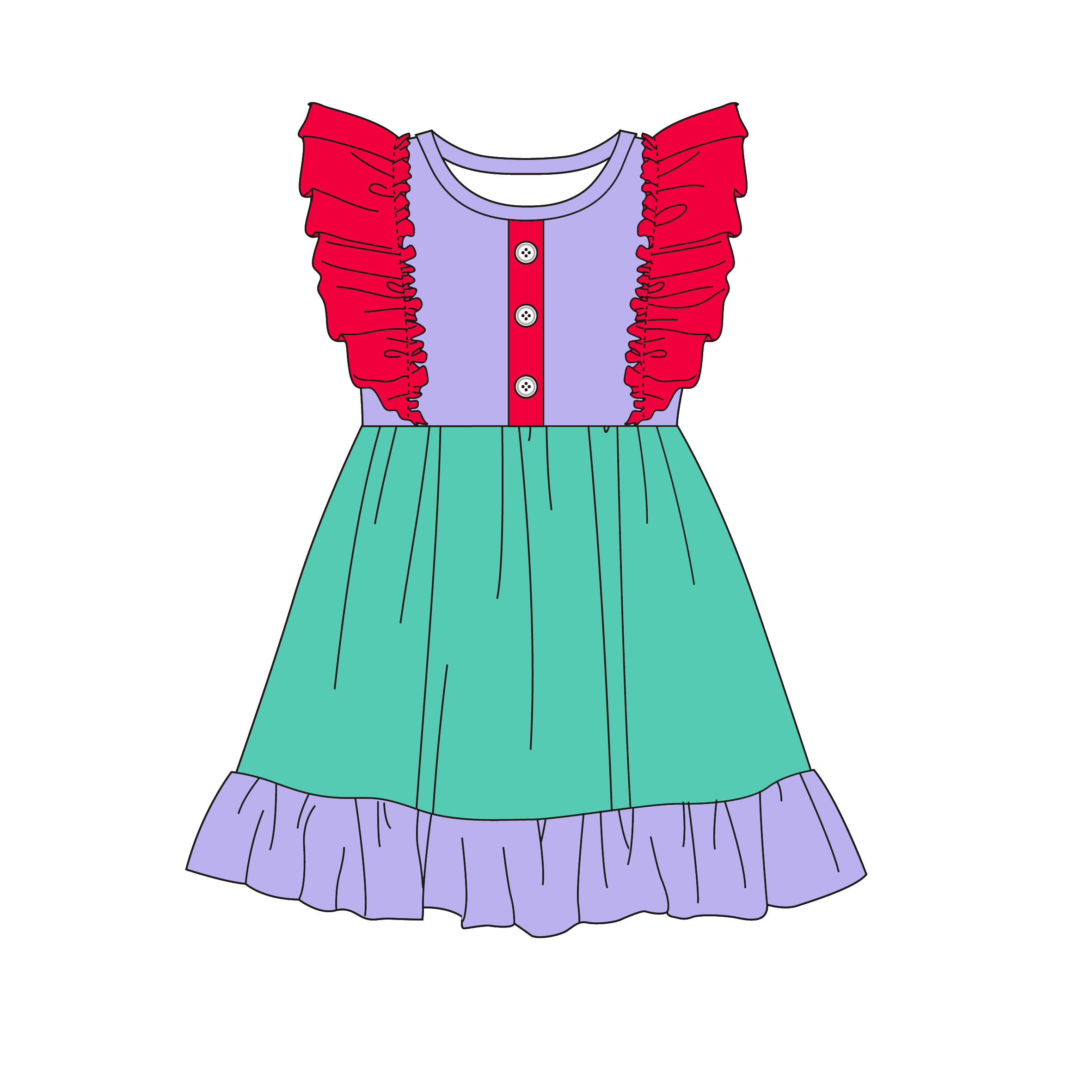 (Pre Order)Girls Spring&Summer Princess Print Dress