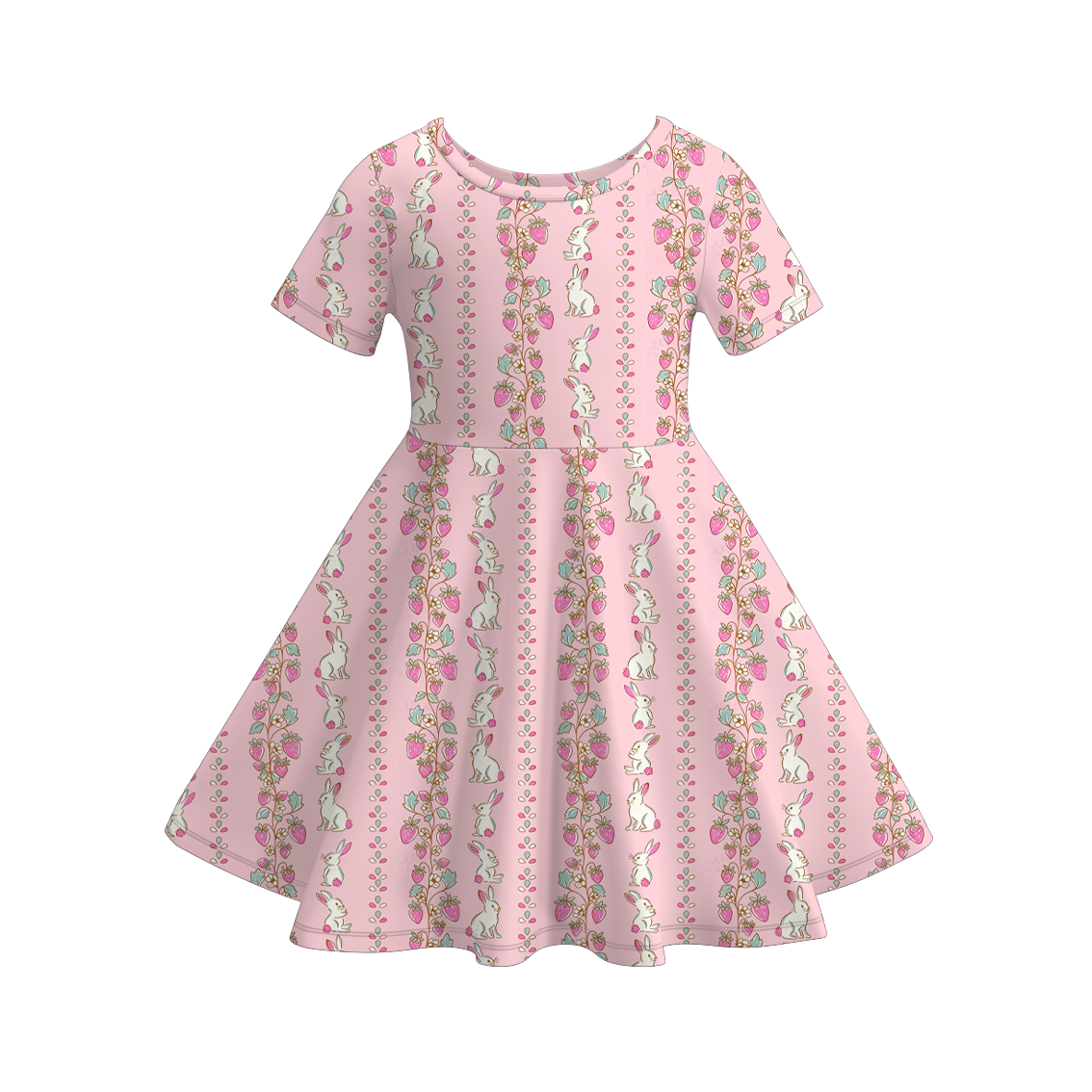(Pre Order)Girls Easter Bunny Print Dress