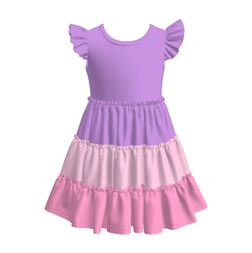(Pre Order)Girls Spring&Summer Color-matching Dress