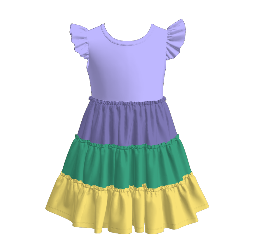 (Pre Order)Girls Spring&Summer Color-matching Dress